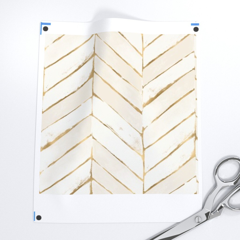 Cream Gold Tone Chevron Herringbone Neutral Geometric Custom Removable Wallpaper by Spoonflower Peel & Stick Wallpaper 2FT Wide