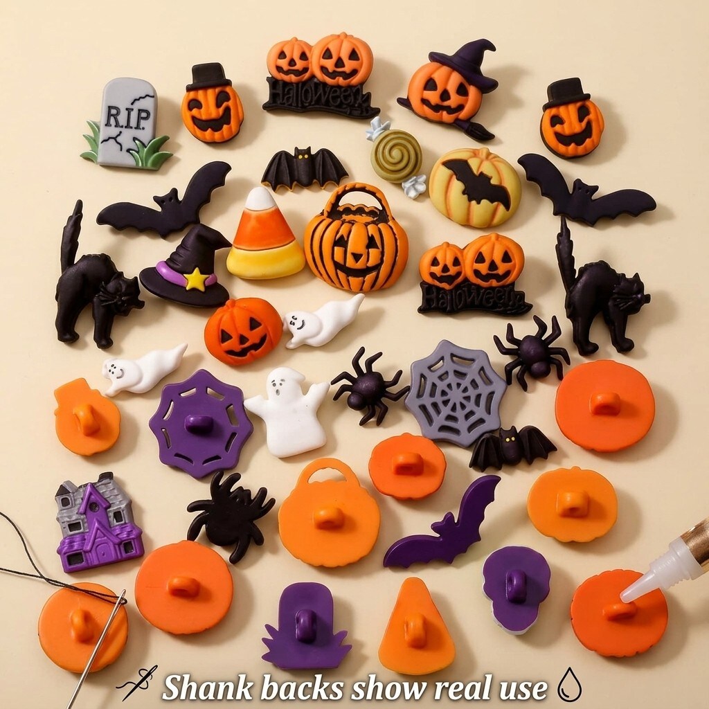 Buttons Galore and More Halloween Super Value Pack 50 Piece Assortments of Novelty Buttons for Sewing and Crafts