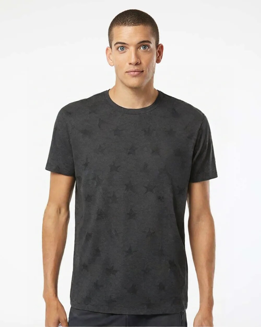 Men’s Star Print Crewneck T-Shirt for Casual, Street & Everyday Style Wear