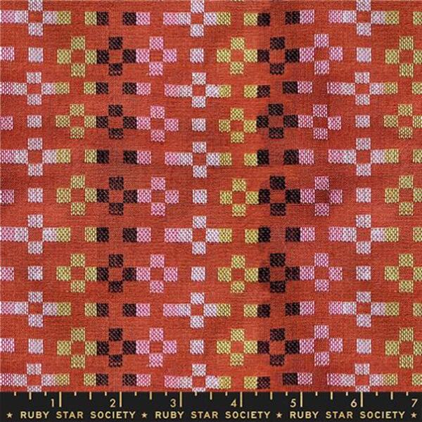 Flowers in Terracotta (rs4154 11) | Mystic Fable Warp and Weft Wovens | Alexia Marcelle Abegg | Ruby Star Society
