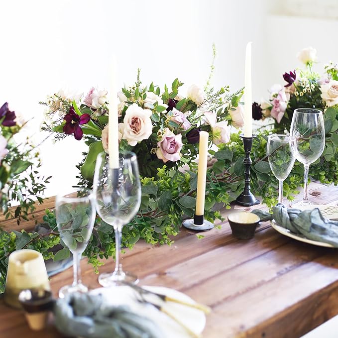 4pcs 26.4ft Artificial Eucalyptus Garland – Realistic Greenery for Wedding Arch, Table Runner, Centerpiece, Farmhouse & Home Party Decoration (4)