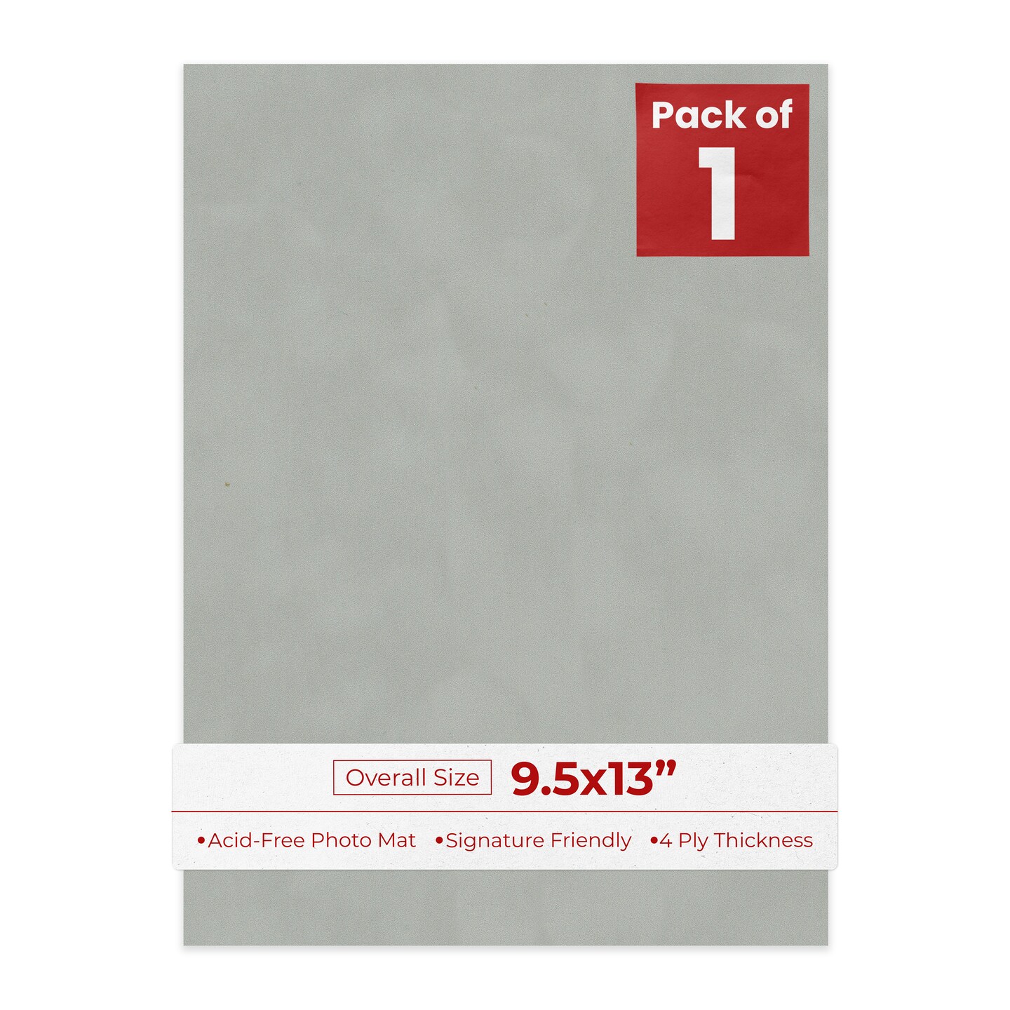 Light Grey Suede 9.5x13 Uncut Mat Board - Blank Sheets, No Opening