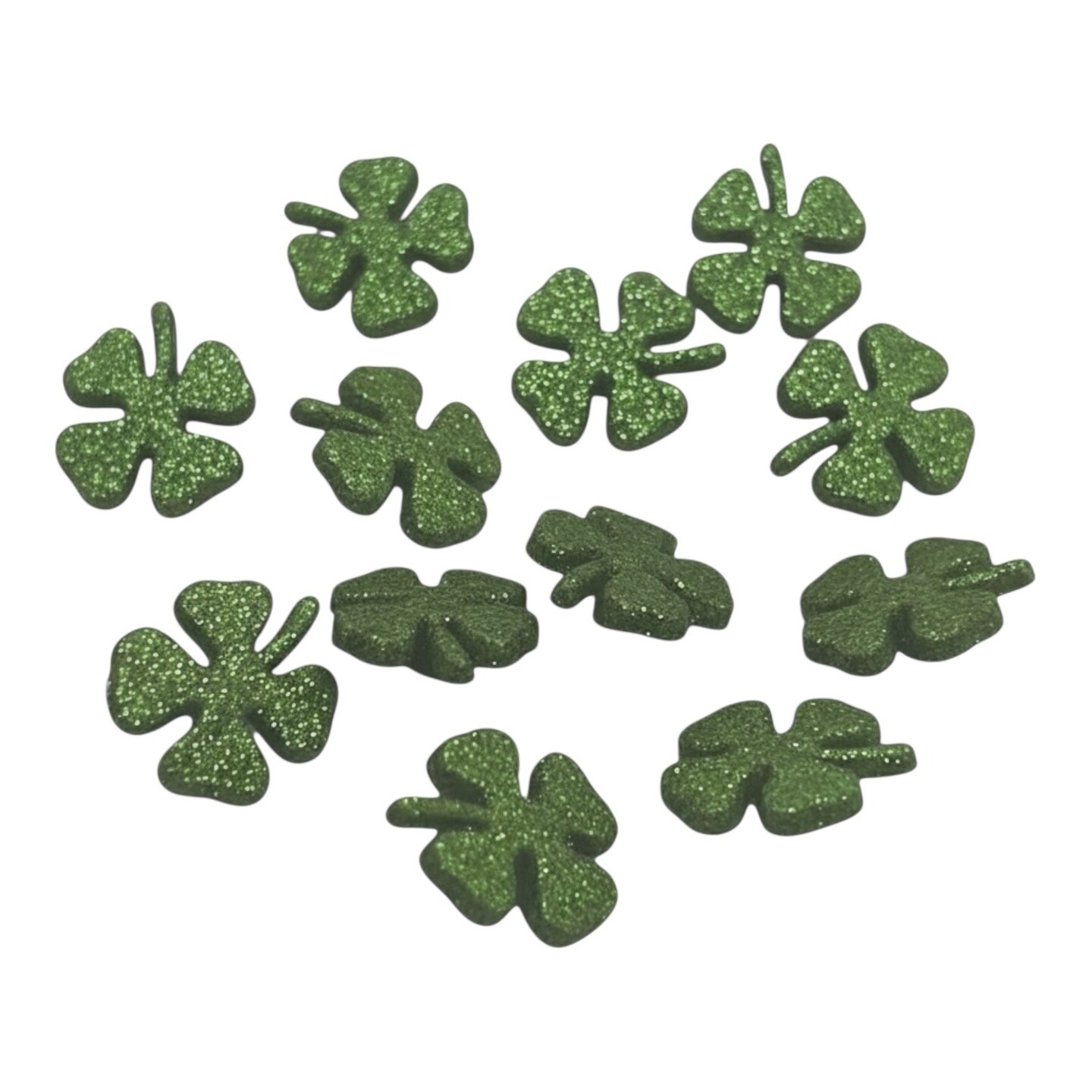 Glitter Shamrock Craft Buttons, 50 Count – Green Clover Plastic Sewing Buttons with Shank Back for St. Patrick’s Day Crafts & DIY Projects