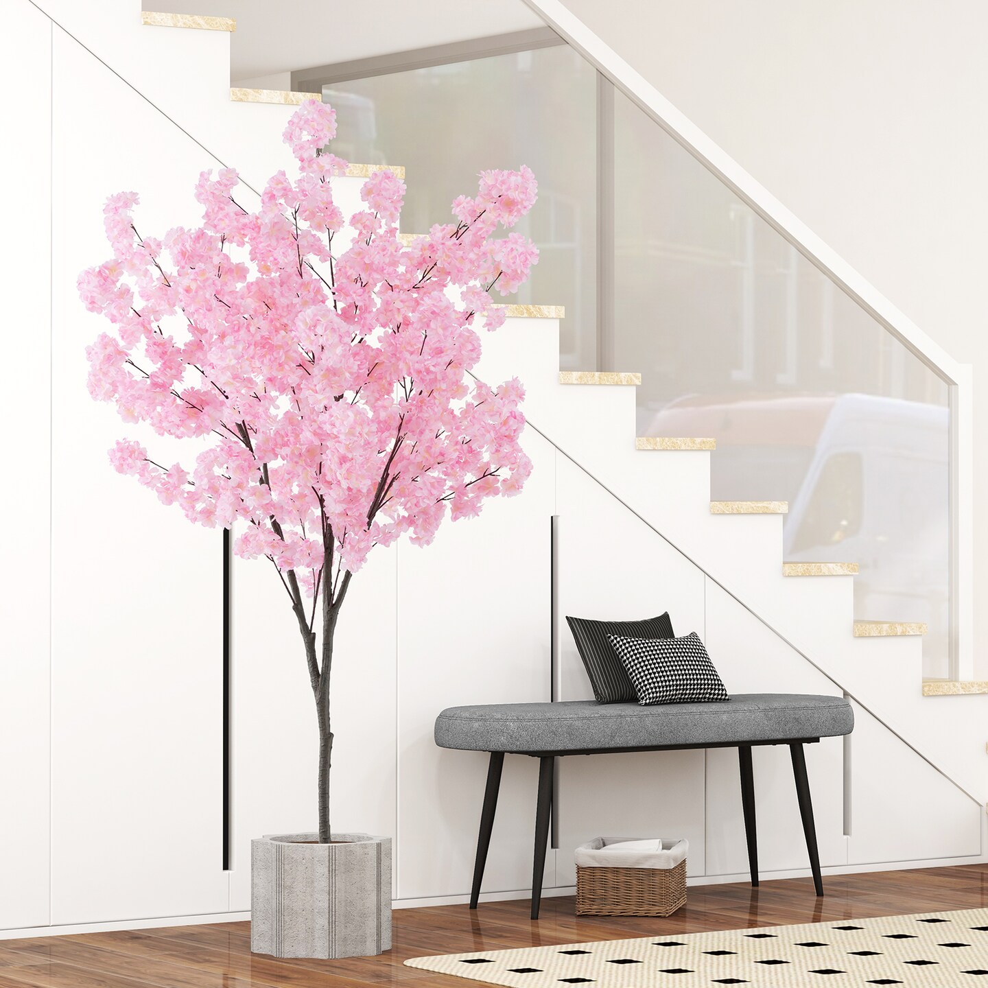 Artificial Cherry Blossom Tree 6.5 ft Tall with 900 Pink Flowers