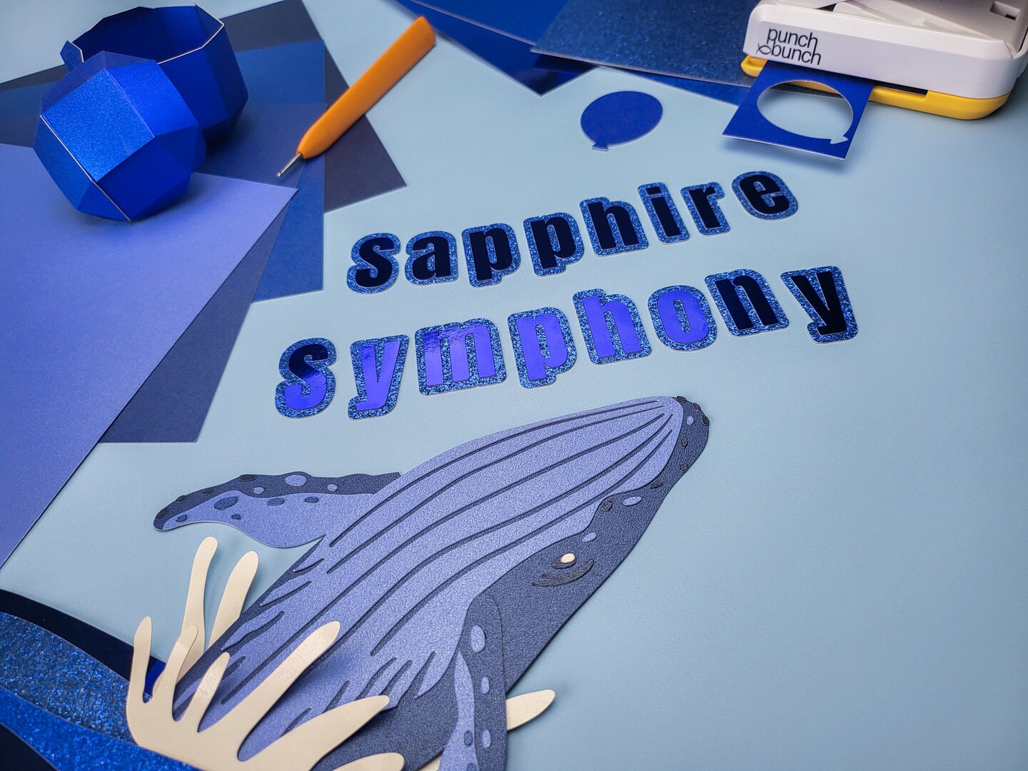 Sapphire Symphony Glamstock™ – Premium Blue Cardstock Book featuring Pearlescent, Satin, Foil & Glitter Papers, 48 Pages, A4 Size, for Scrapbooking, Crafts & Invitations