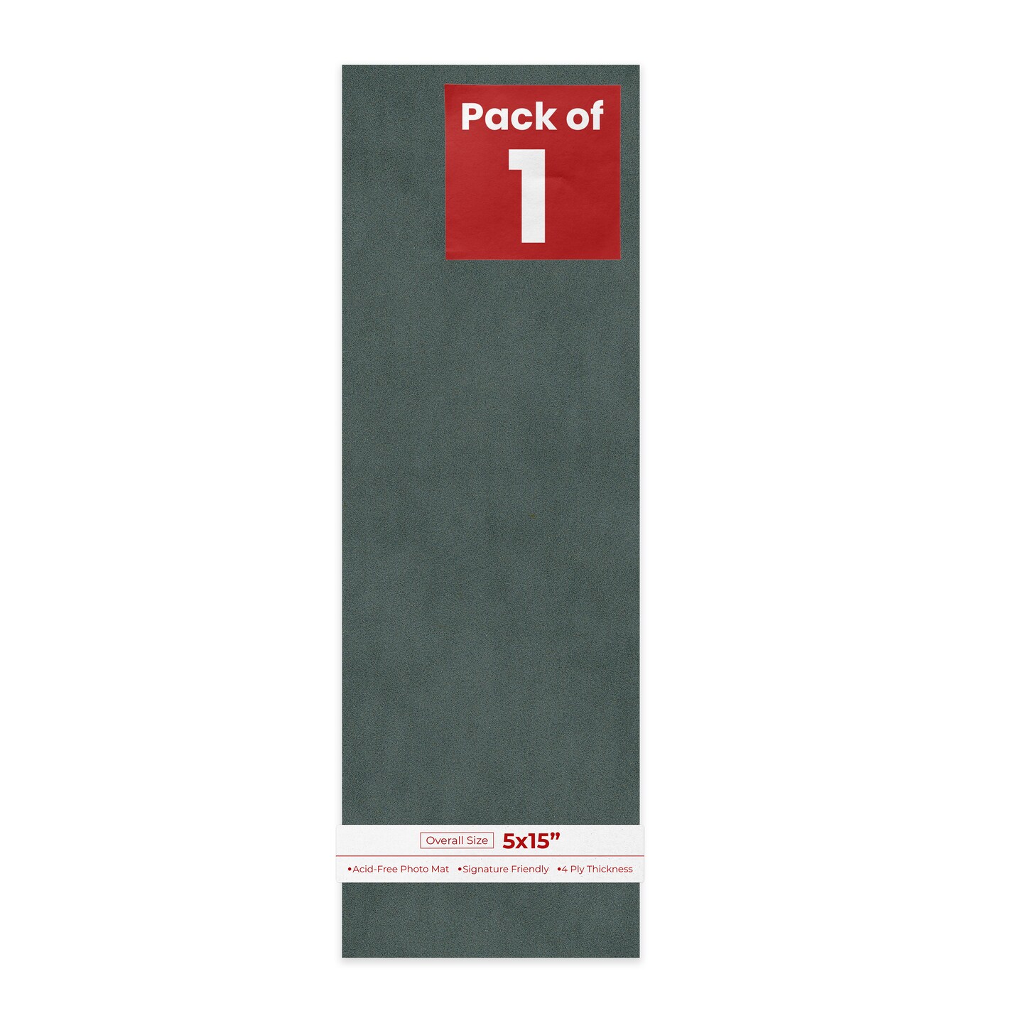 Dark Grey Suede 5x15 Uncut Mat Board - Blank Sheets, No Opening