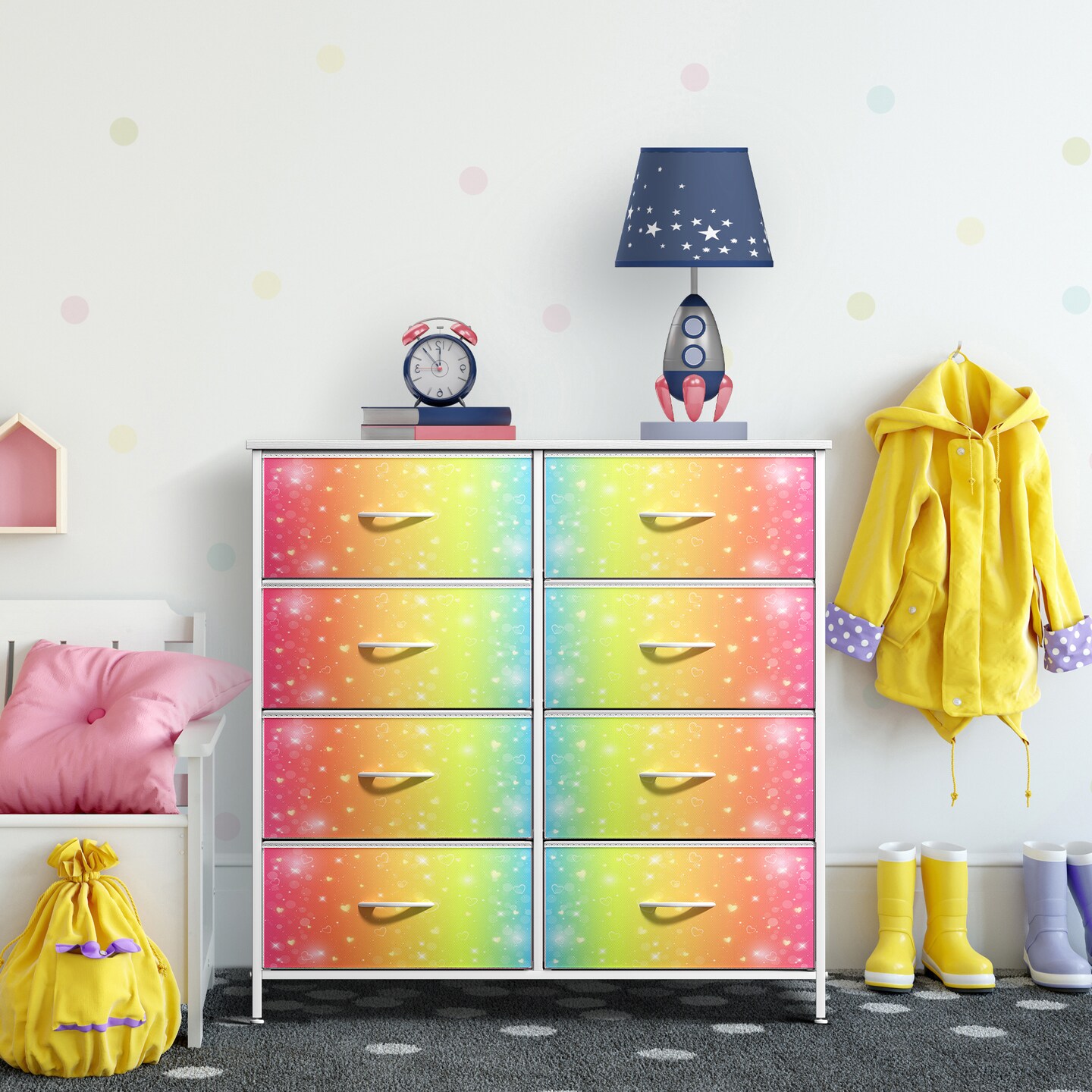 Sorbus Extra Wide Dresser Organizer With 8 Drawers - Large Storage Furniture for Bedroom, Hallway, Living Room, Nursery & Closet