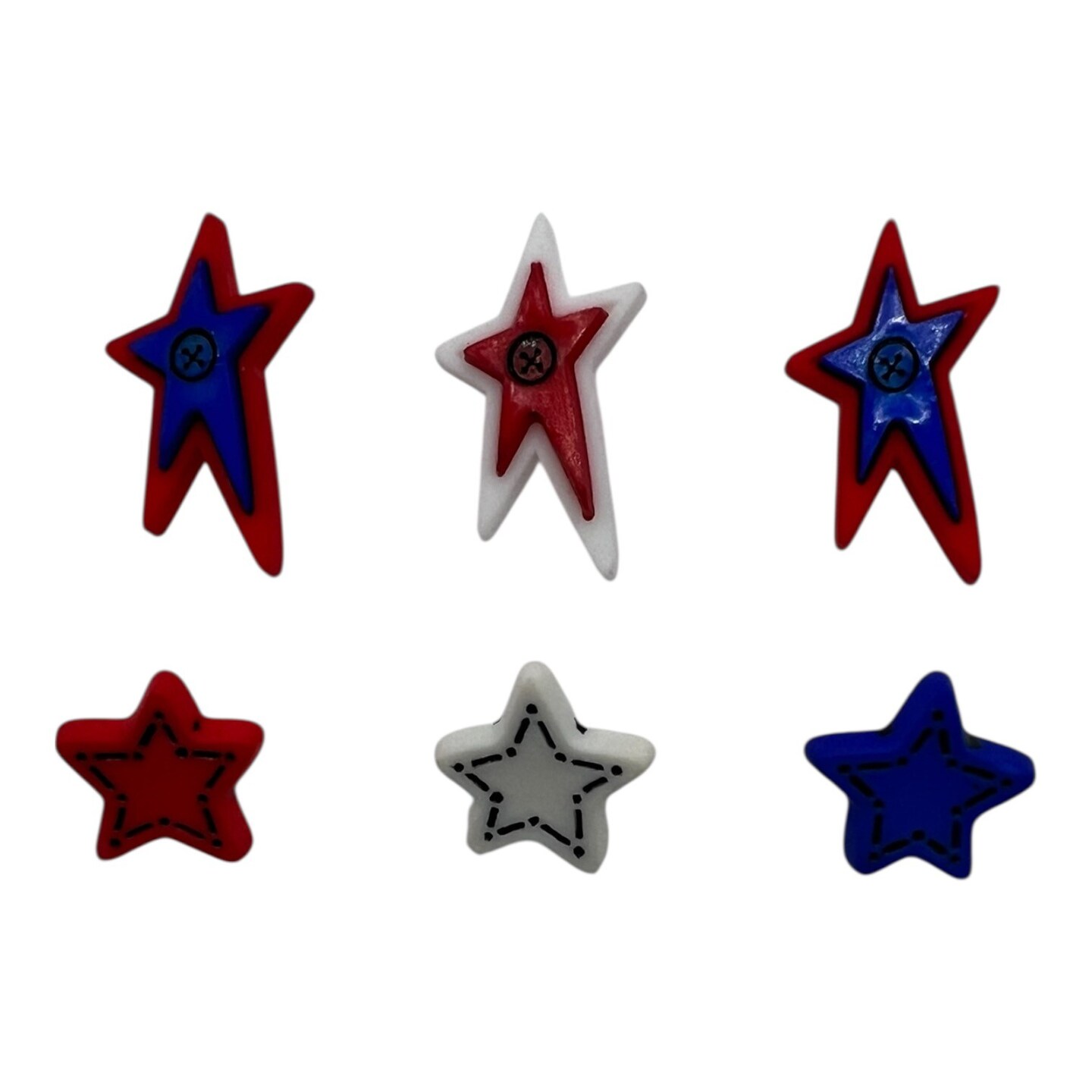 Patriotic Craft & Sewing Buttons – 50 Piece Red White & Blue Button Assortment