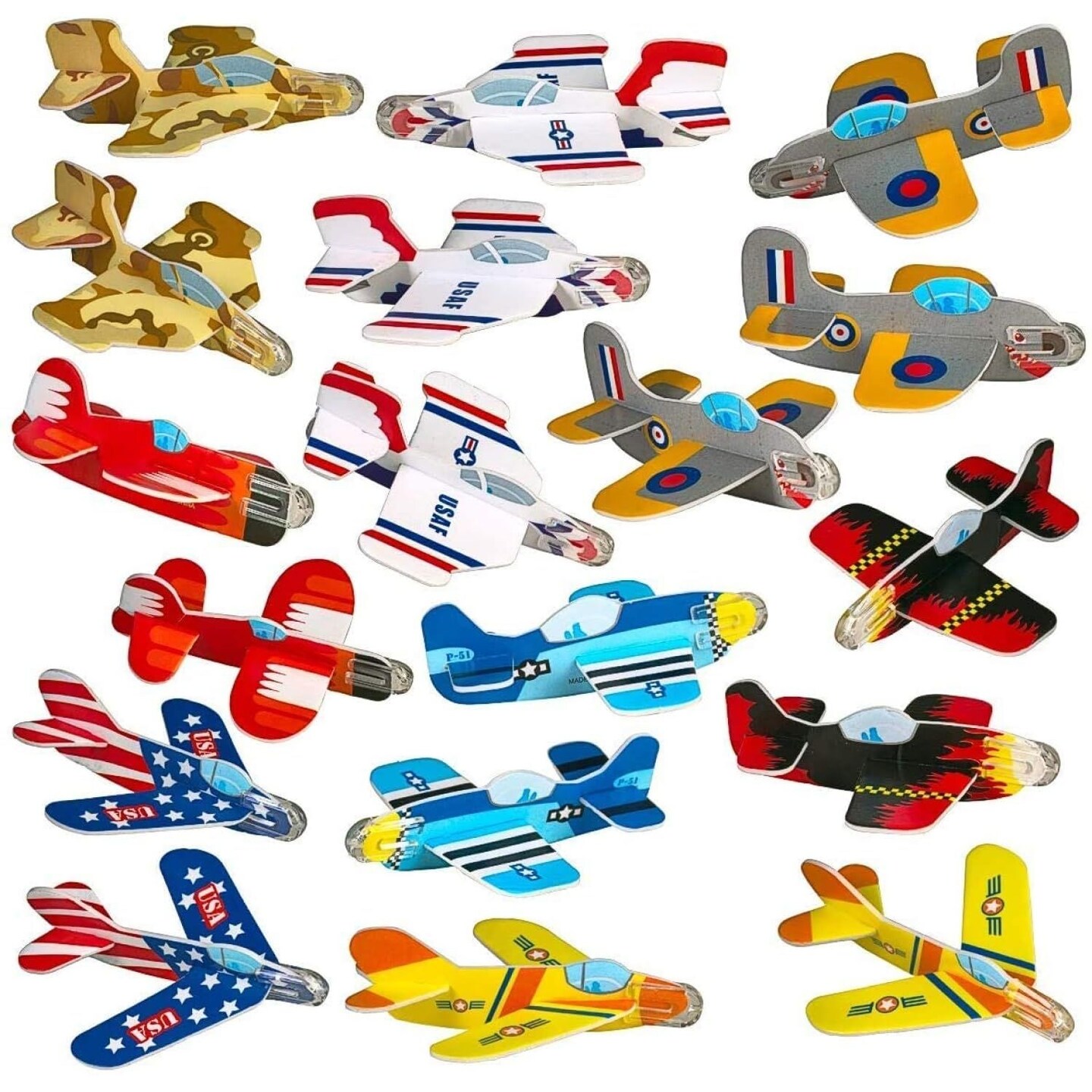 72 Bulk pk of Carnival Prizes and Foam Airplanes for Kids, Individually Wrapped