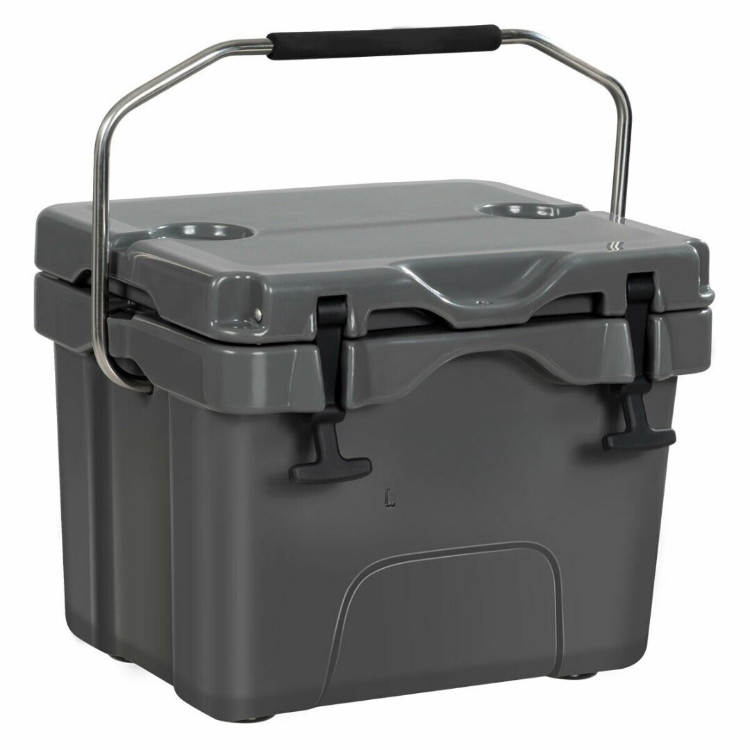 Portable 16 Quart Insulated Cooler 24 Can Capacity with Cup Holders