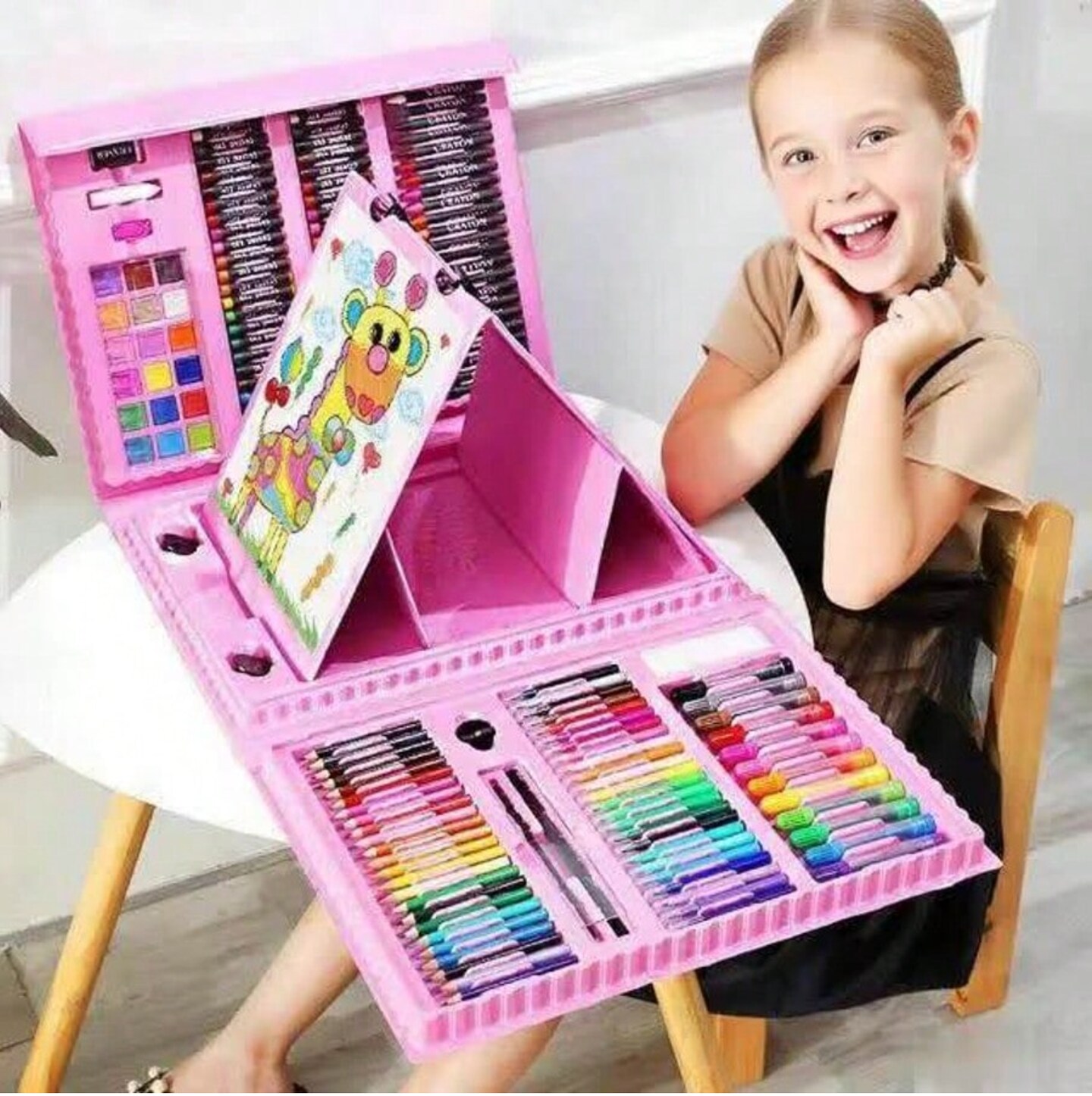208-Piece Art Supplies Set – Mixed Media Crayons, Oil Pastels, Colored Pencils, Acrylic Markers & Watercolor Pens for Kids & Beginners