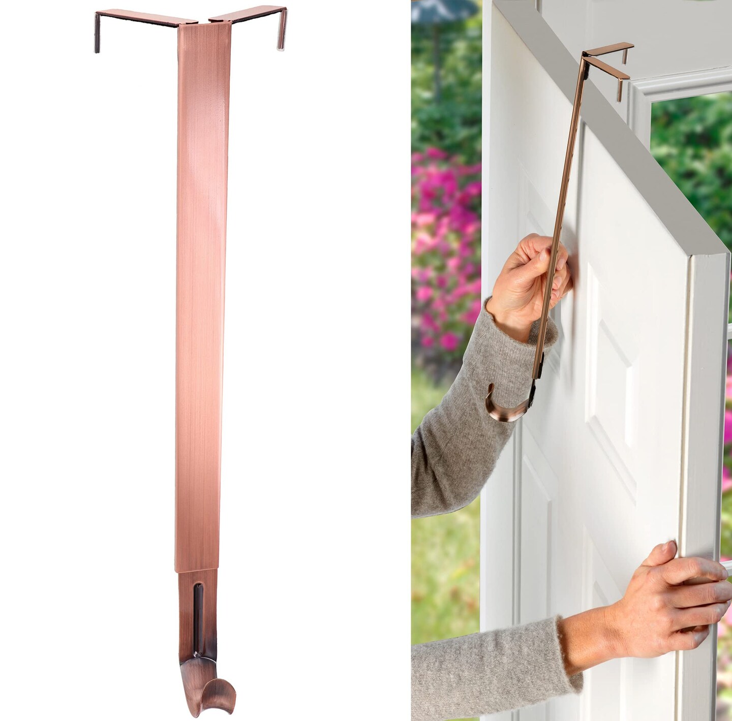 Haute Decor Adapt Adjustable Wreath Hanger, Top & Length Adjustable