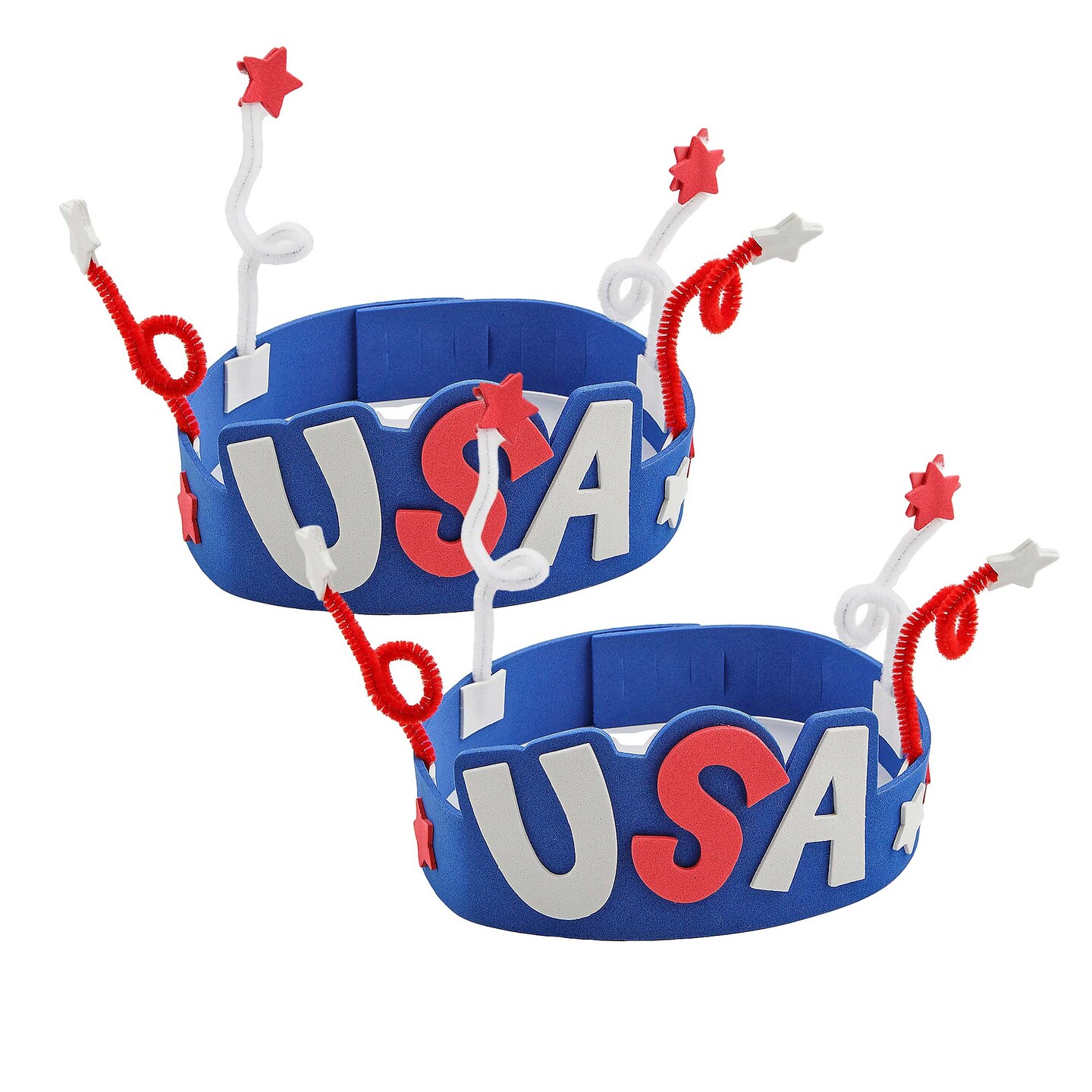 Patriotic USA Red, White &#x26; Blue Headband Craft Kits Makes 12