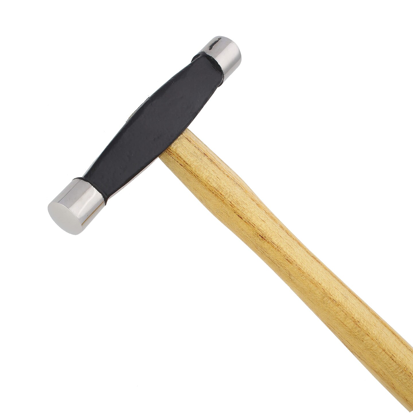 The Beadsmith Two-Sided Embossing Hammer - 11 inches wooden handle, 260mm steel head with 15 &#x26; 18mm faces - Repousse Tool Used to Add Texture and Dimension to Metalwork