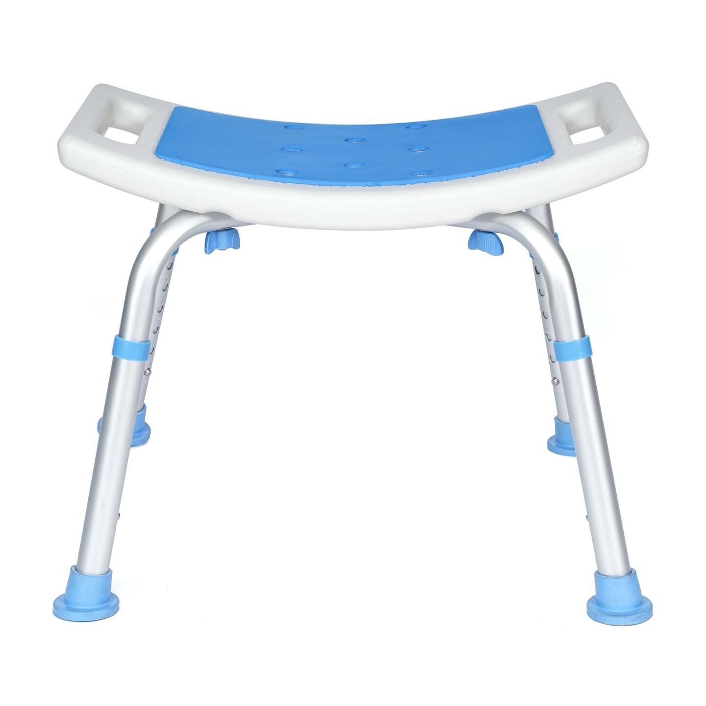 Emma and Oliver Ramsey Shower Stool with 6 Adjustable Height Settings, Padded Seat and Non-Slip Feet