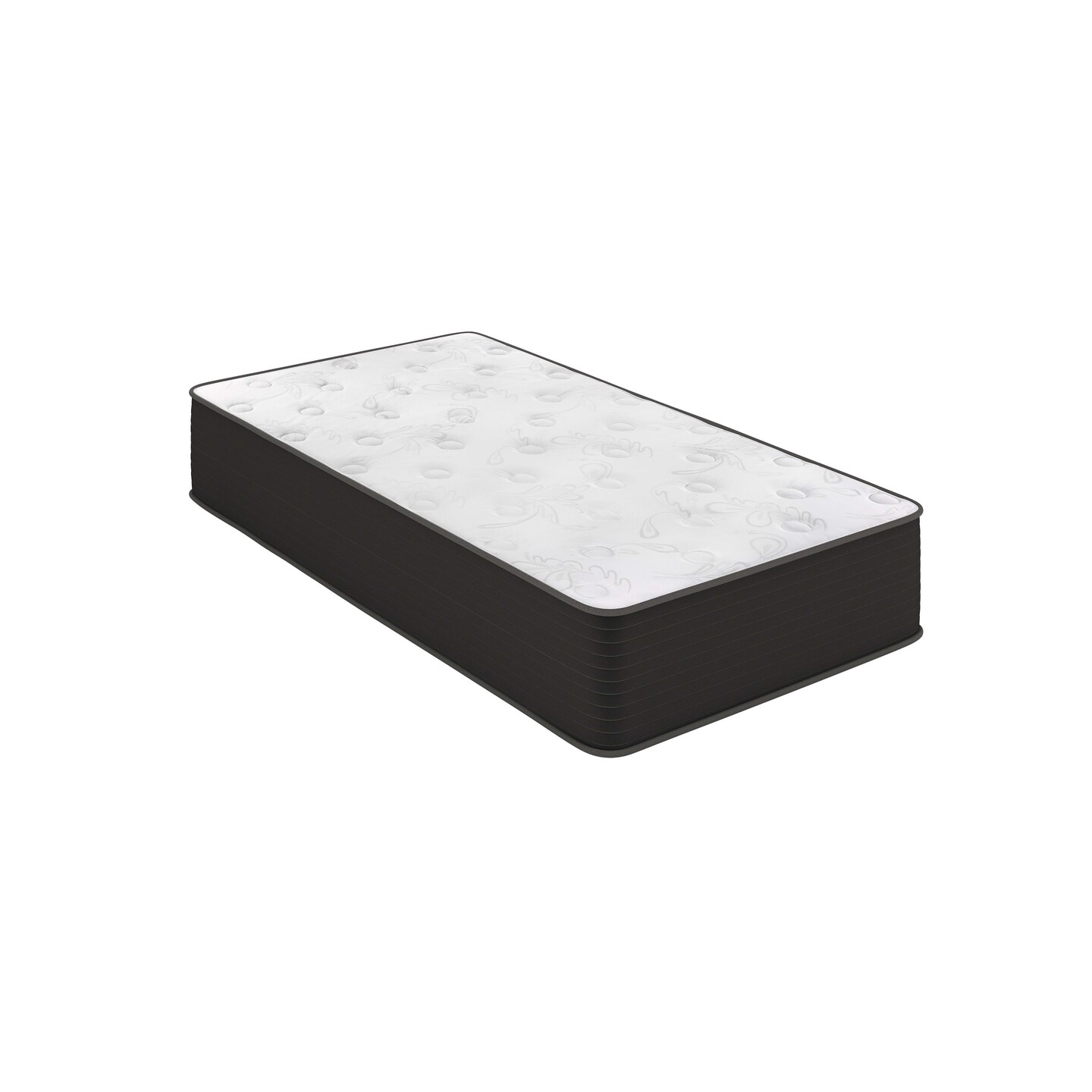 Emma and Oliver Drift 12 Inch Hybrid Mattress, High Density Cooling Foam and Pocket Spring Mattress in a Box, CertiPur-US Certified Foam, White/Black