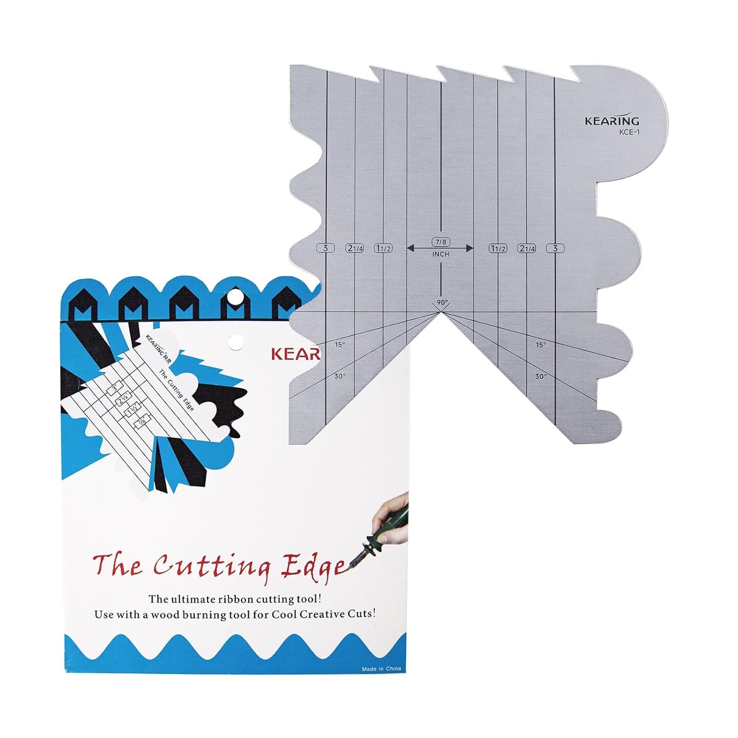 Kearing Cutting Edge Ruler with Measurements - Aviation-grade Aluminum Cutting Ruler for Cutting and Sealing Fabric Ribbons, Perfect for Quilting and Crafting