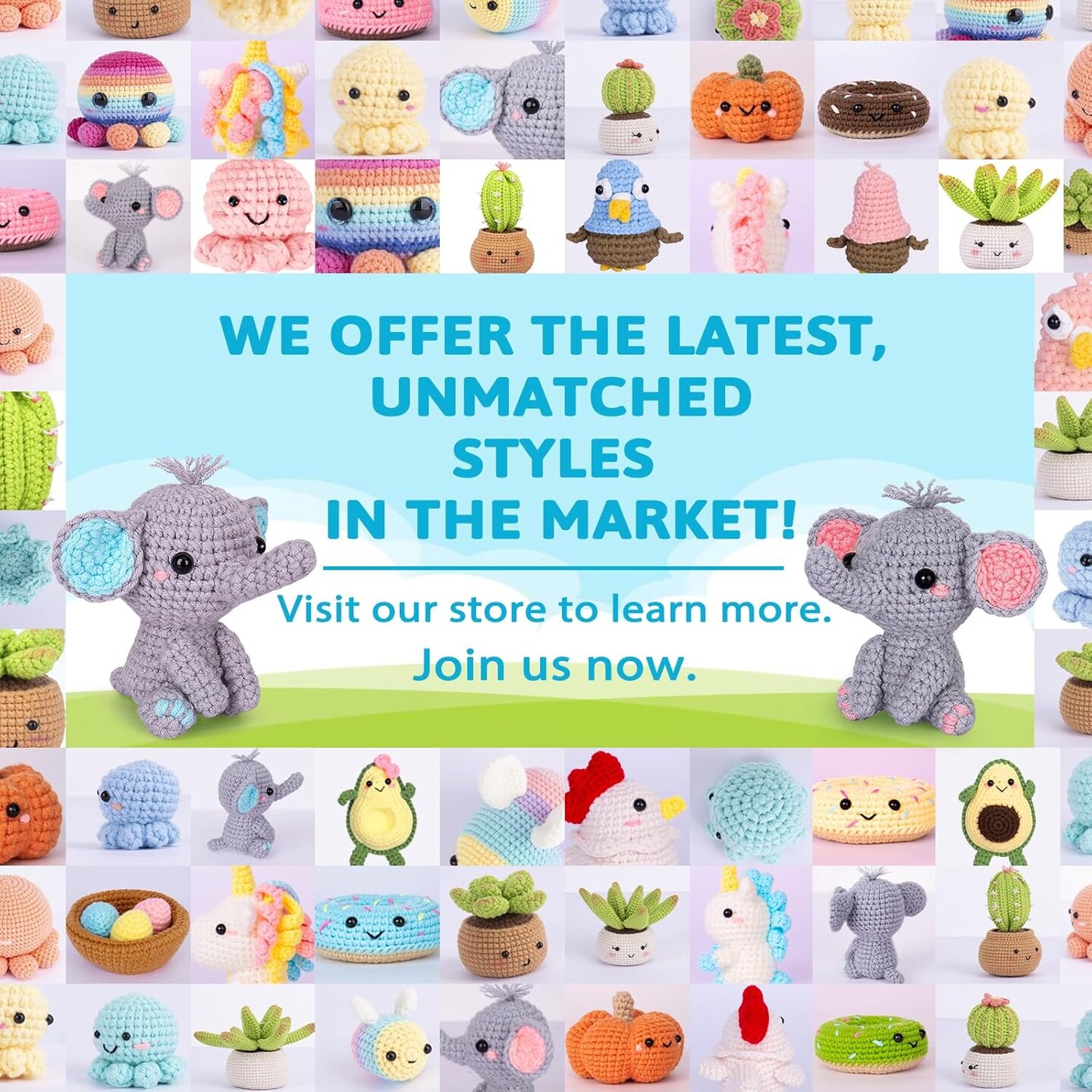 Crochet Kit for Beginners, Beginner Crochet Starter Kit with Step-by-Step Video Tutorials, Learn to Crochet Kits for Adults Kids