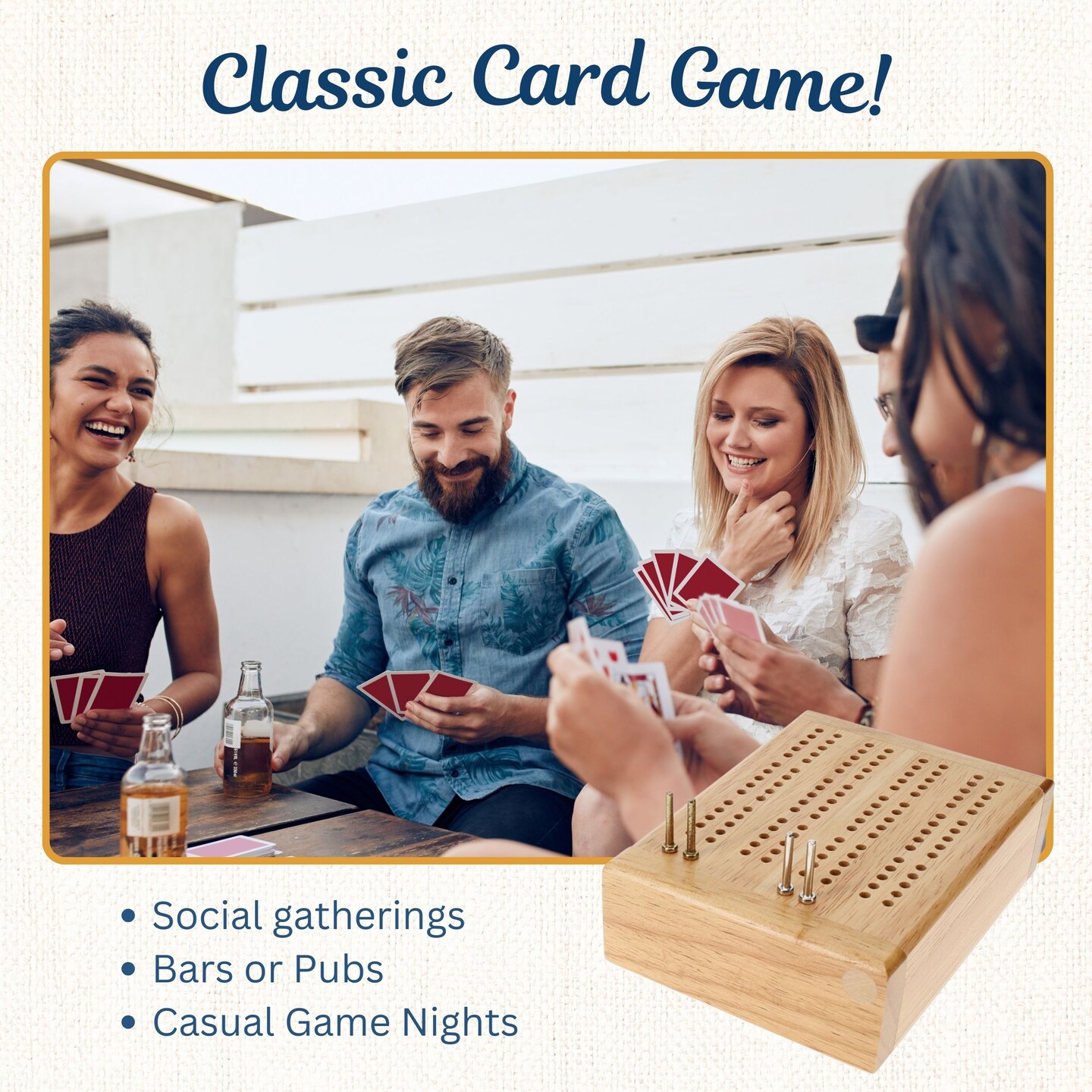 WE Games Mini Travel Cribbage Set - Solid Wood 2 Track Board with Swivel Top and Storage for Cards and Metal Pegs