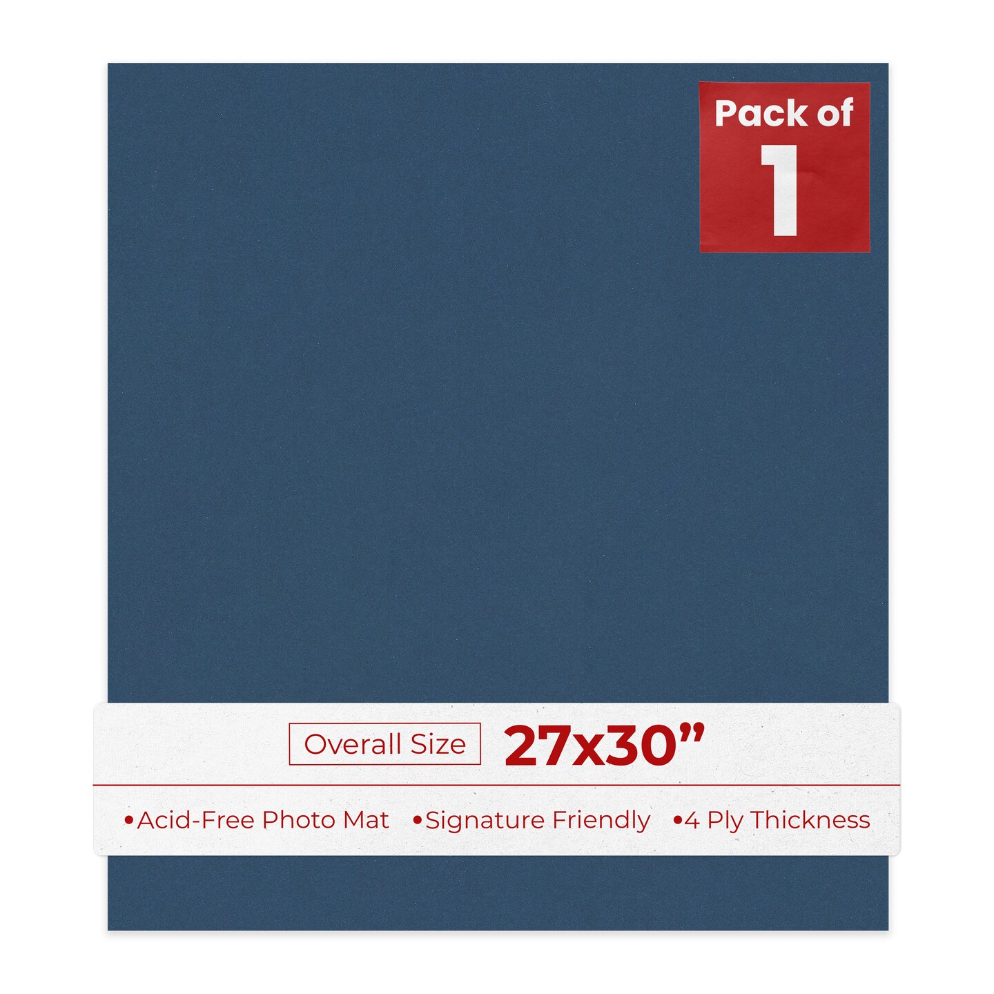 Ink Blue 27x30 Uncut Mat Board - Blank Sheets, No Opening, Color: Blue ...