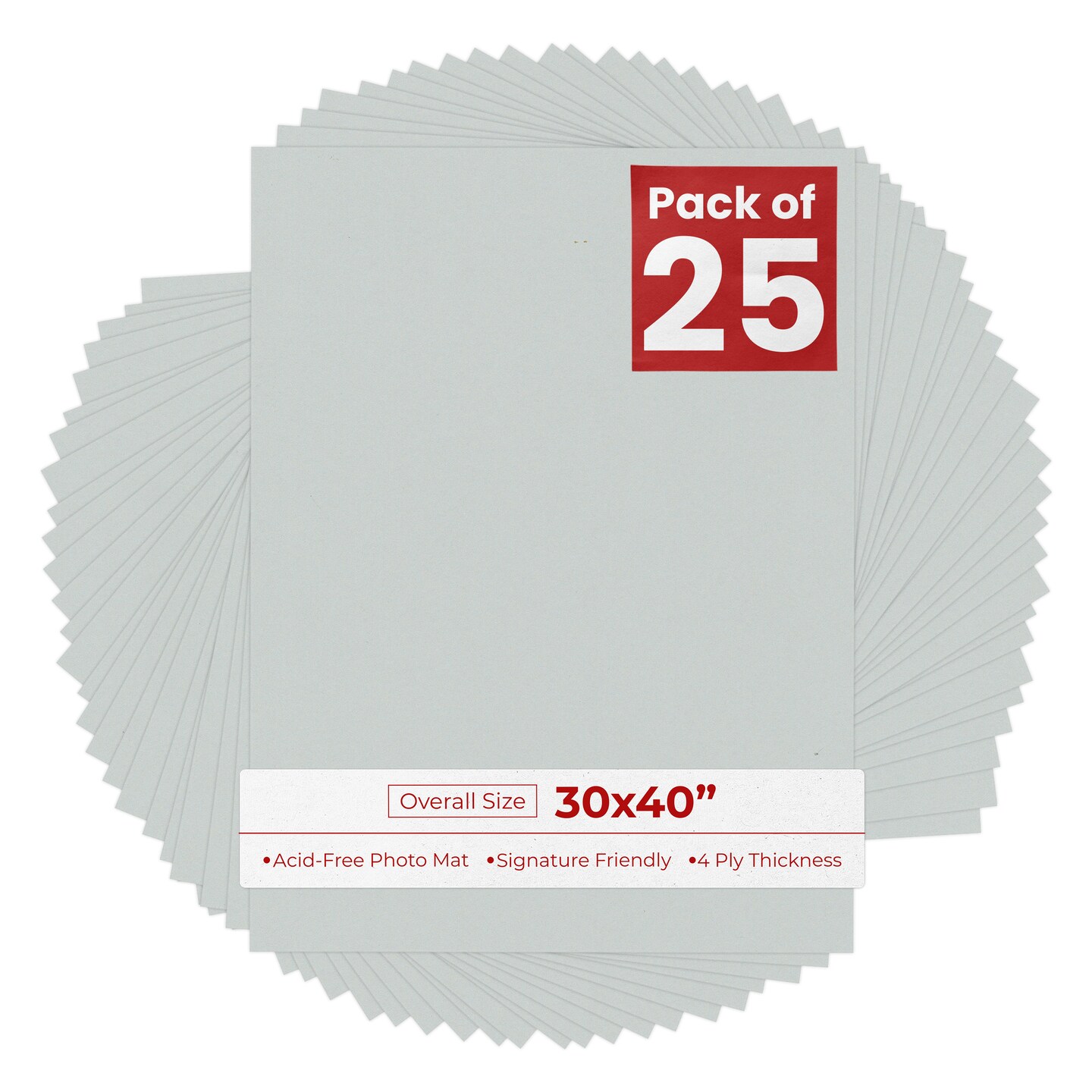 Gray 30x40 Uncut Mat Board - Blank Sheets, No Opening, Color: Grey ...