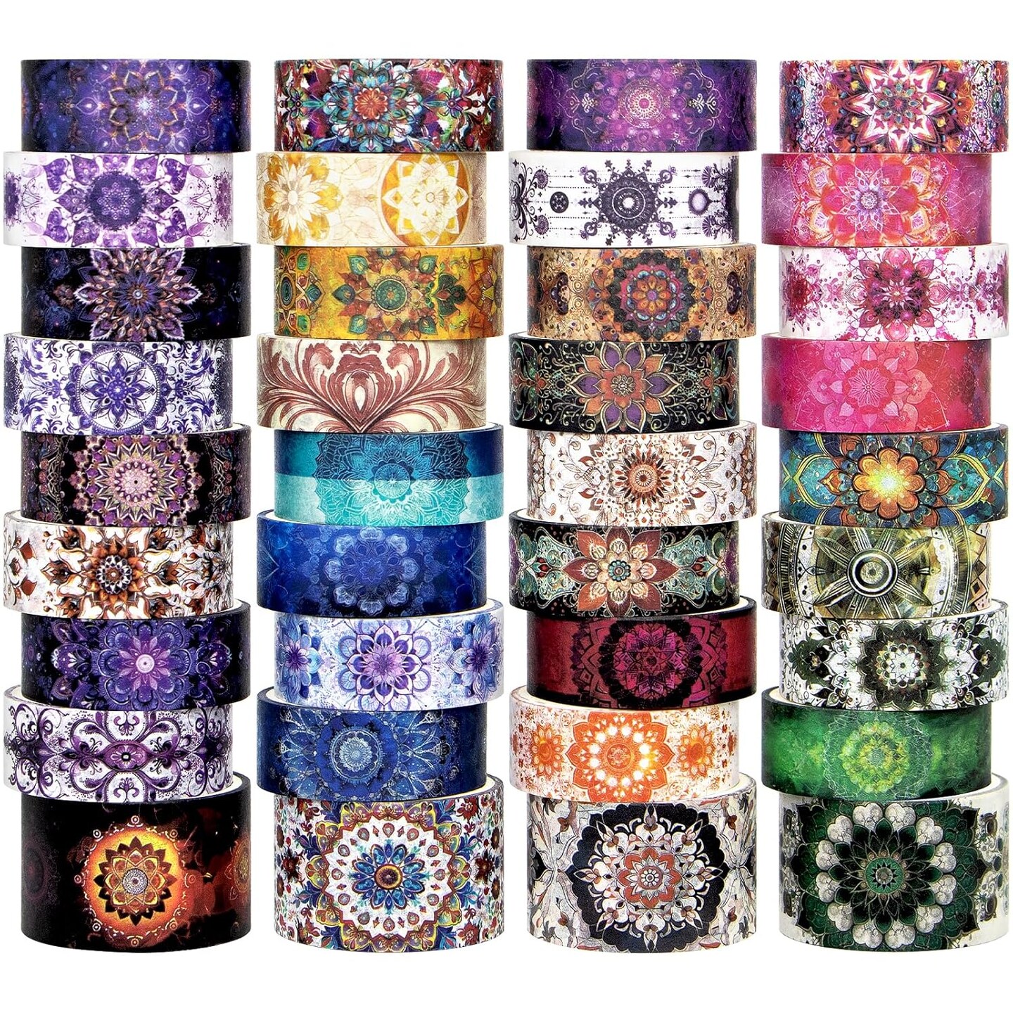 36 Rolls Mandala Washi Tape Set (Mandala design washi tape set)