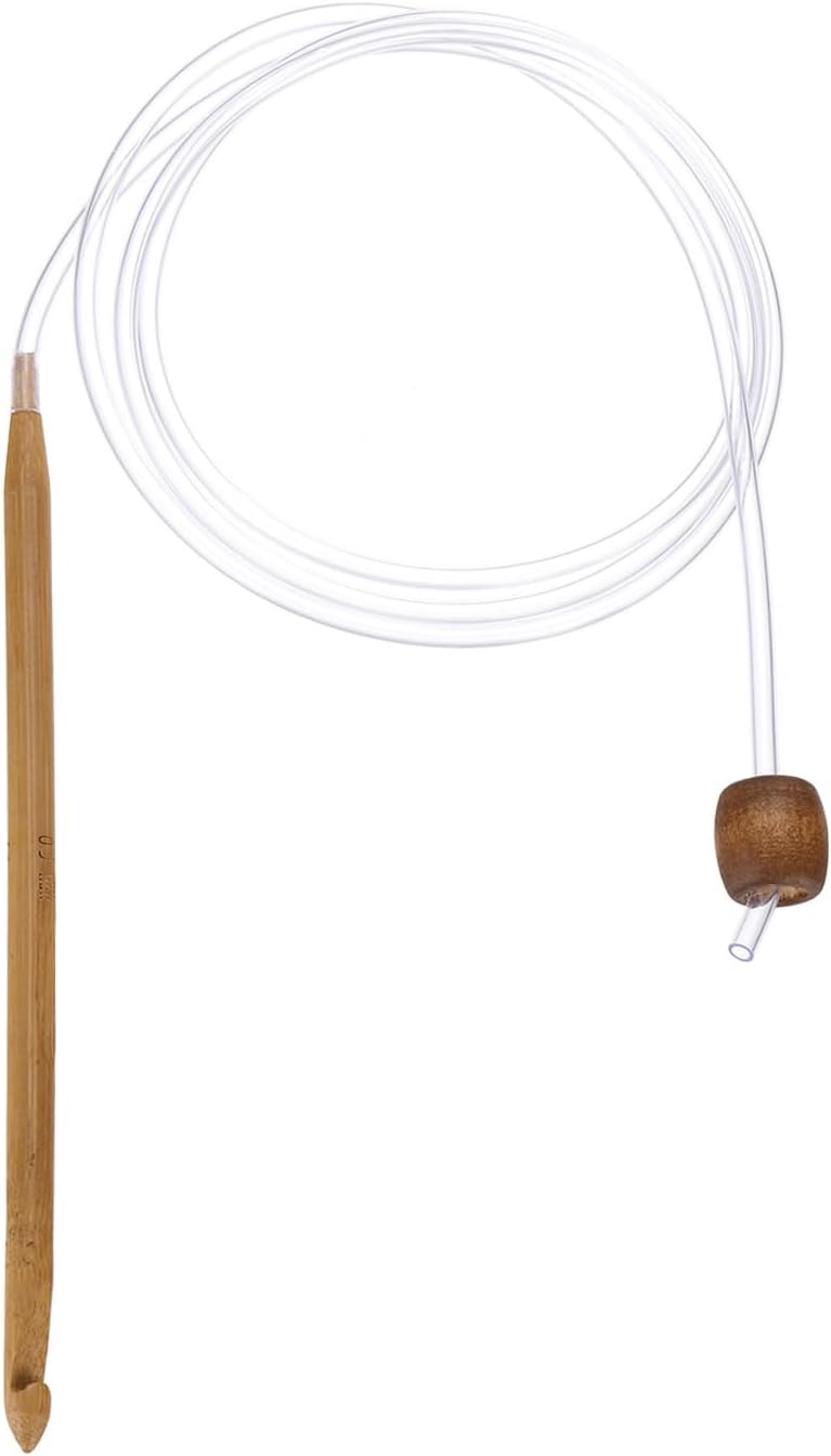 6.5mm Bamboo Tunisian Circular Crochet Hook(Brown)