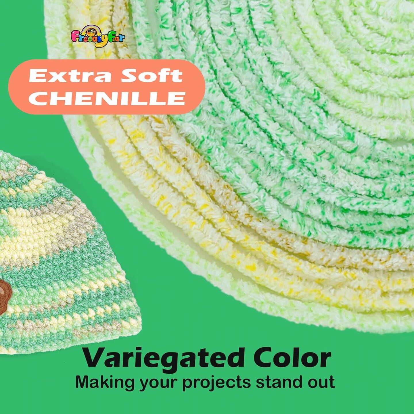 Super Soft Velvet Chenille Yarn (Mint Breeze, 6 Pack)