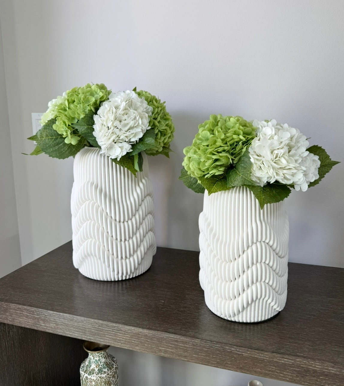 12" Providence 3D Printed Vase, Modern Geometric Vase, Eco-Friendly Decorative Accent for Shelves & Tables