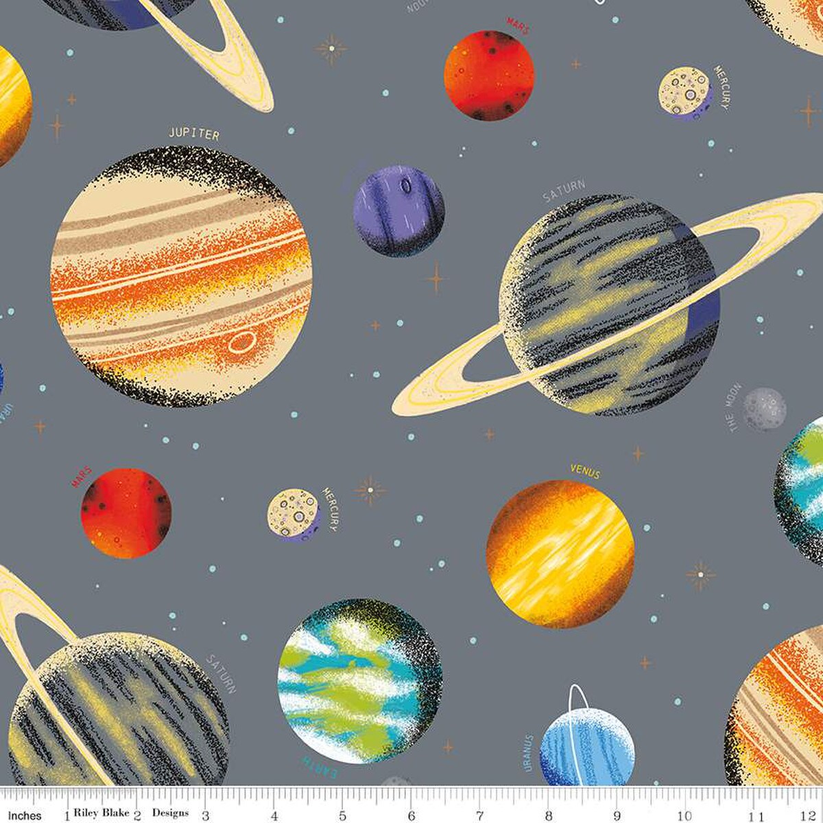 Main in Gray (cd15480-gray) | Outer Space by NASA | Riley Blake Designs | Riley Blake