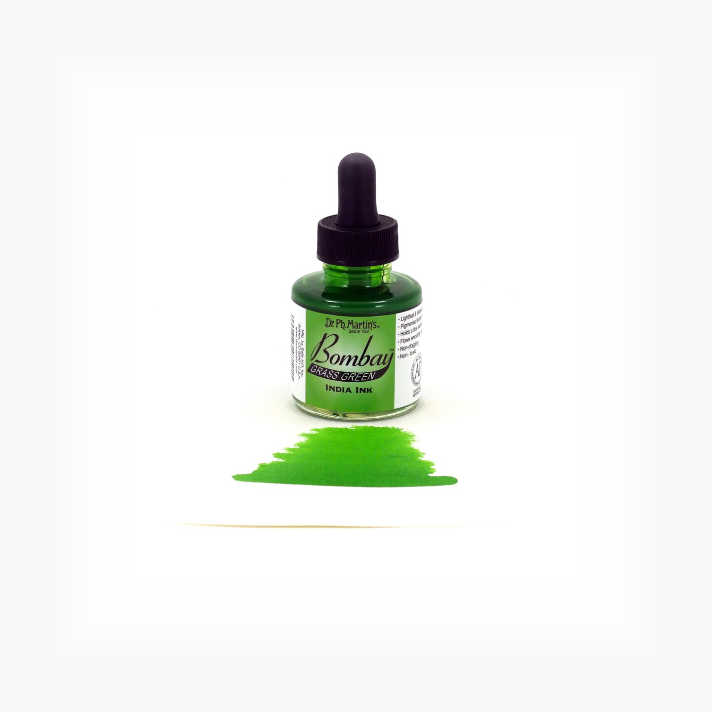 Dr. Ph. Martin's® Bombay India Ink, 1.0 US fl oz, 12BY Grass Green, 1 Bottle