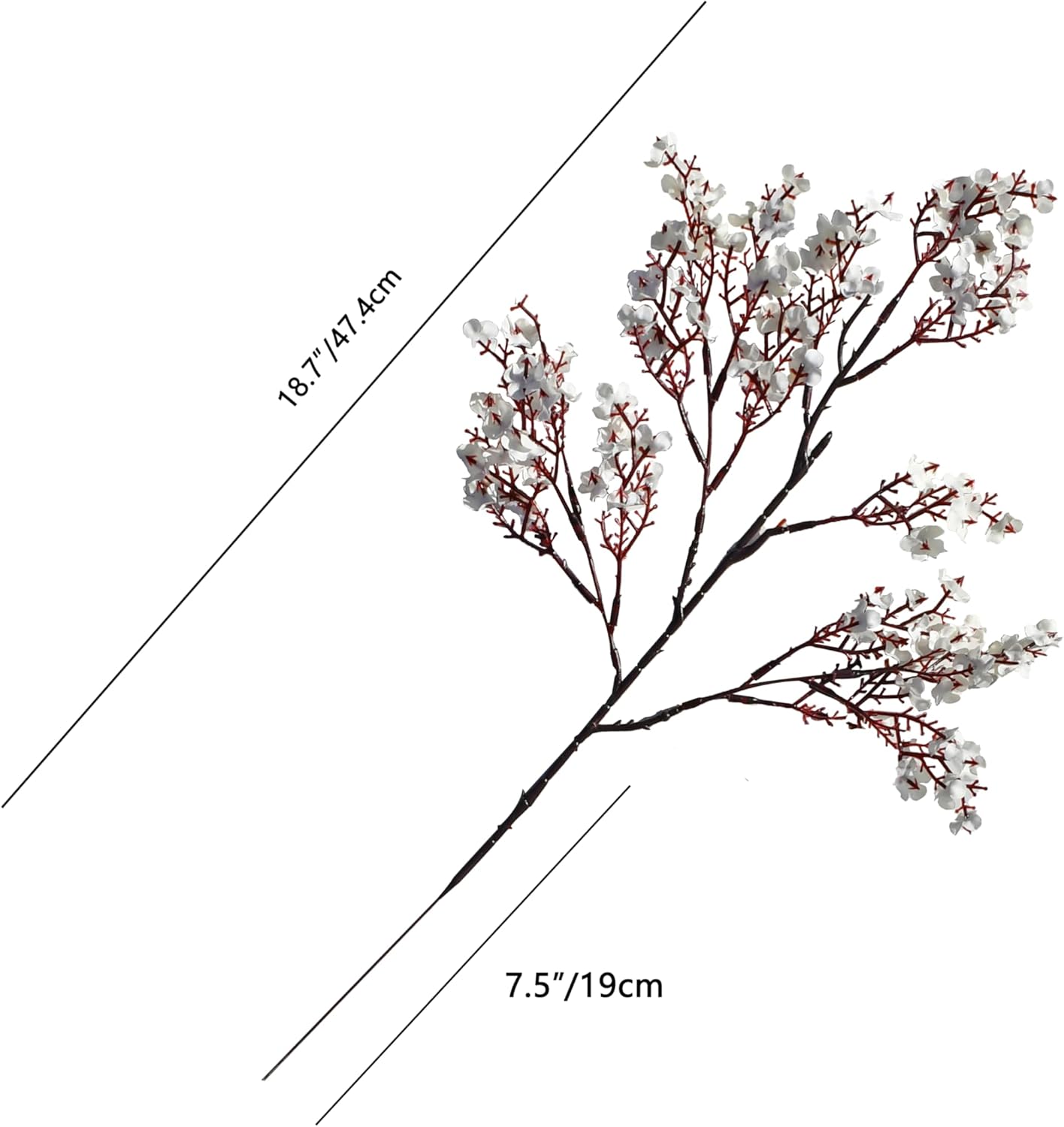 6 Bundles Ivory Silk Babys Breath Artificial Fall Fake Flowers Gypsophila Bouquet 18.7&#x22; for Mother&#x27;s Day Easter Home Kitchen Wedding Party Decorations New Year Spring(Vase not Include)