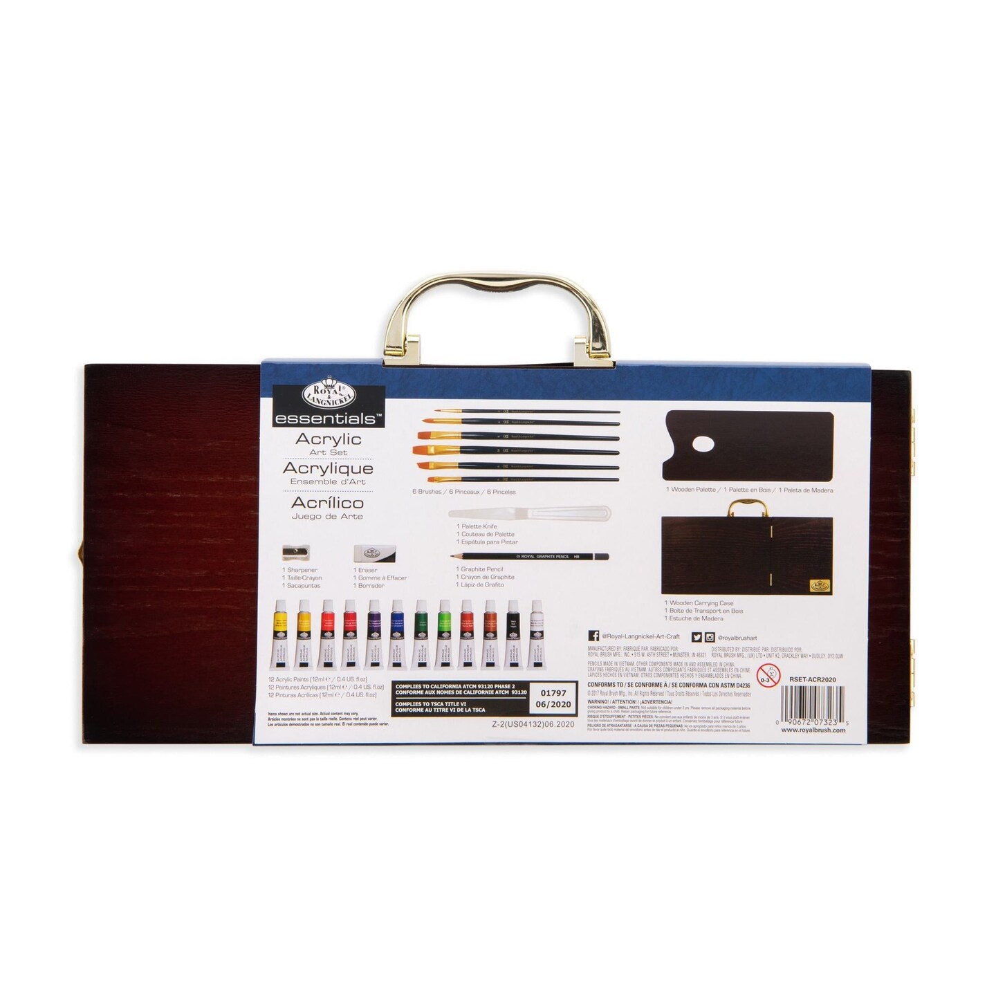 RSET-ACR2020 | Essentials™ 24pc Acrylic Painting Long Handle Travel Art Set