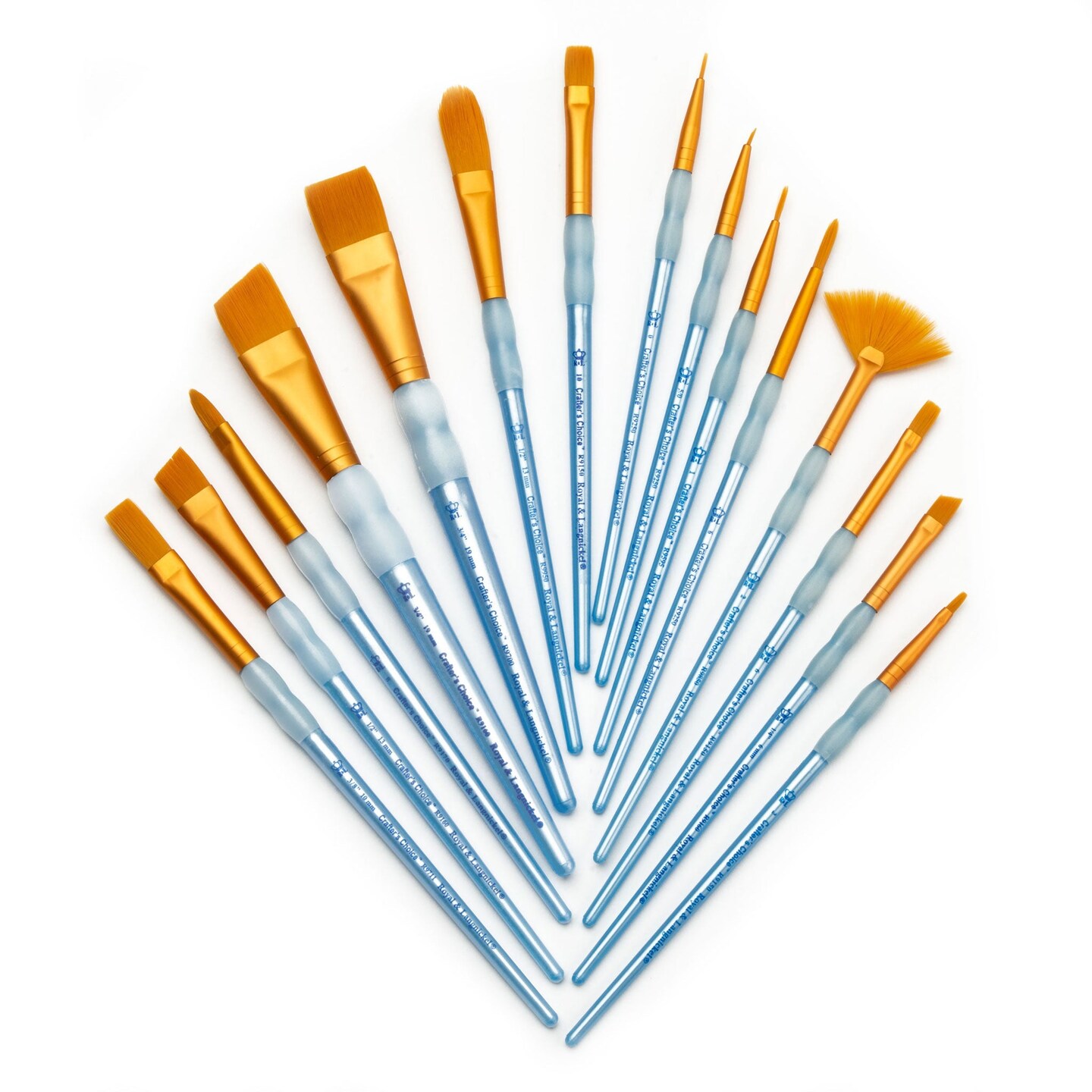 RCC 601 | Crafter's Choice™ 15pc Golden Taklon Variety Brush Set