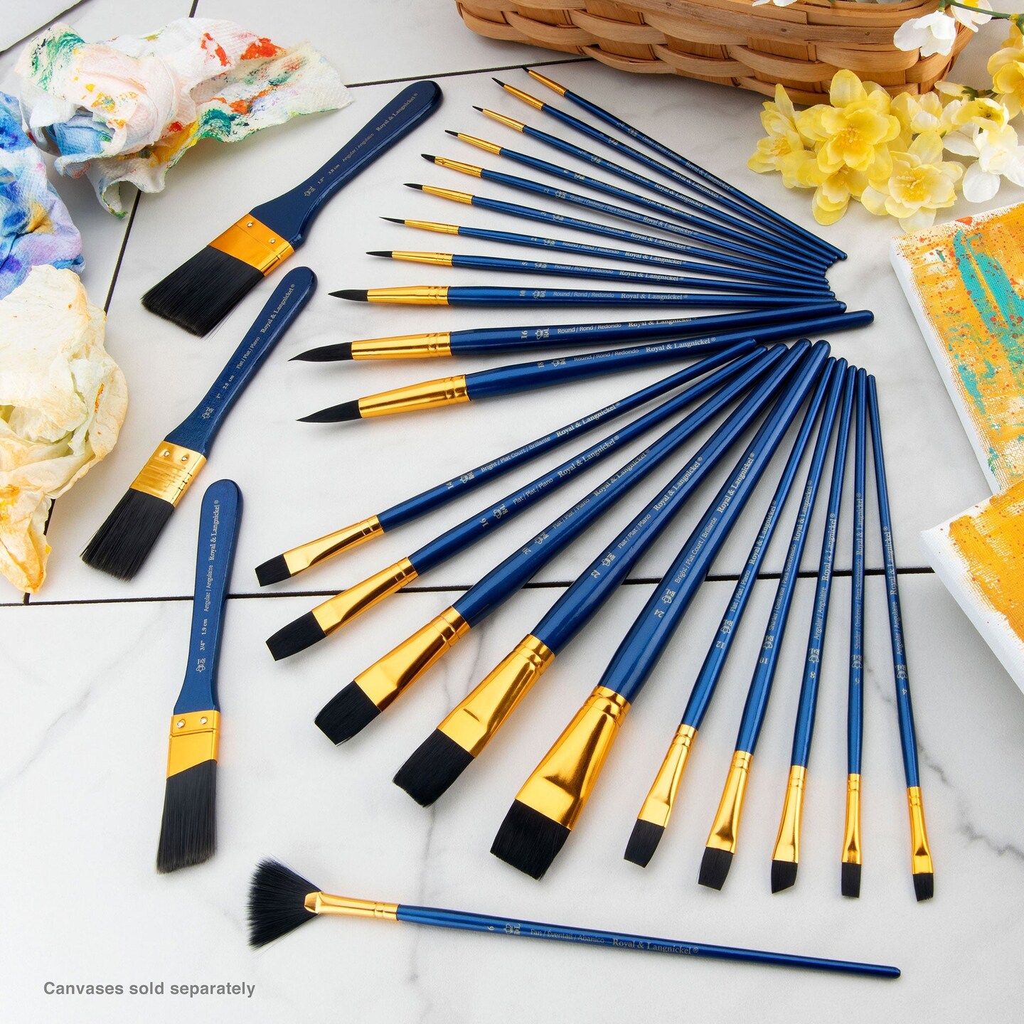RSET-9383 | 25pc Black Taklon Variety Brush Set