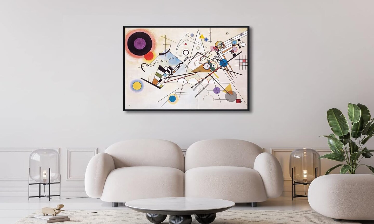 Large Framed Canvas Wall Art Wassily Kandinsky Composition VIII Picture Print of Famous Paintings Abstract Canvas Prints for Living Room Home Decor Wall Decorations