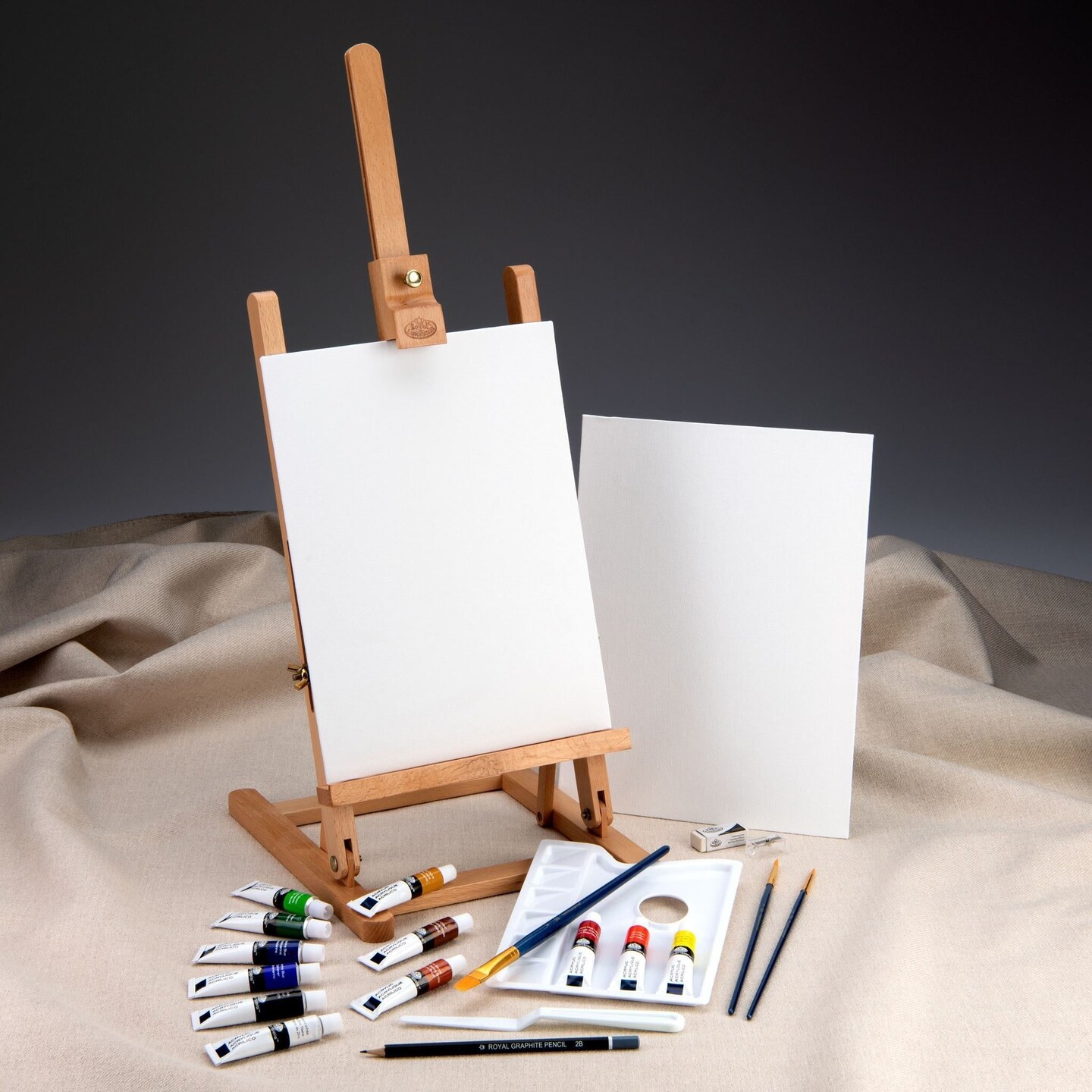 REA5704 | Acrylic Paint H-Frame Easel Art Set - 23pc