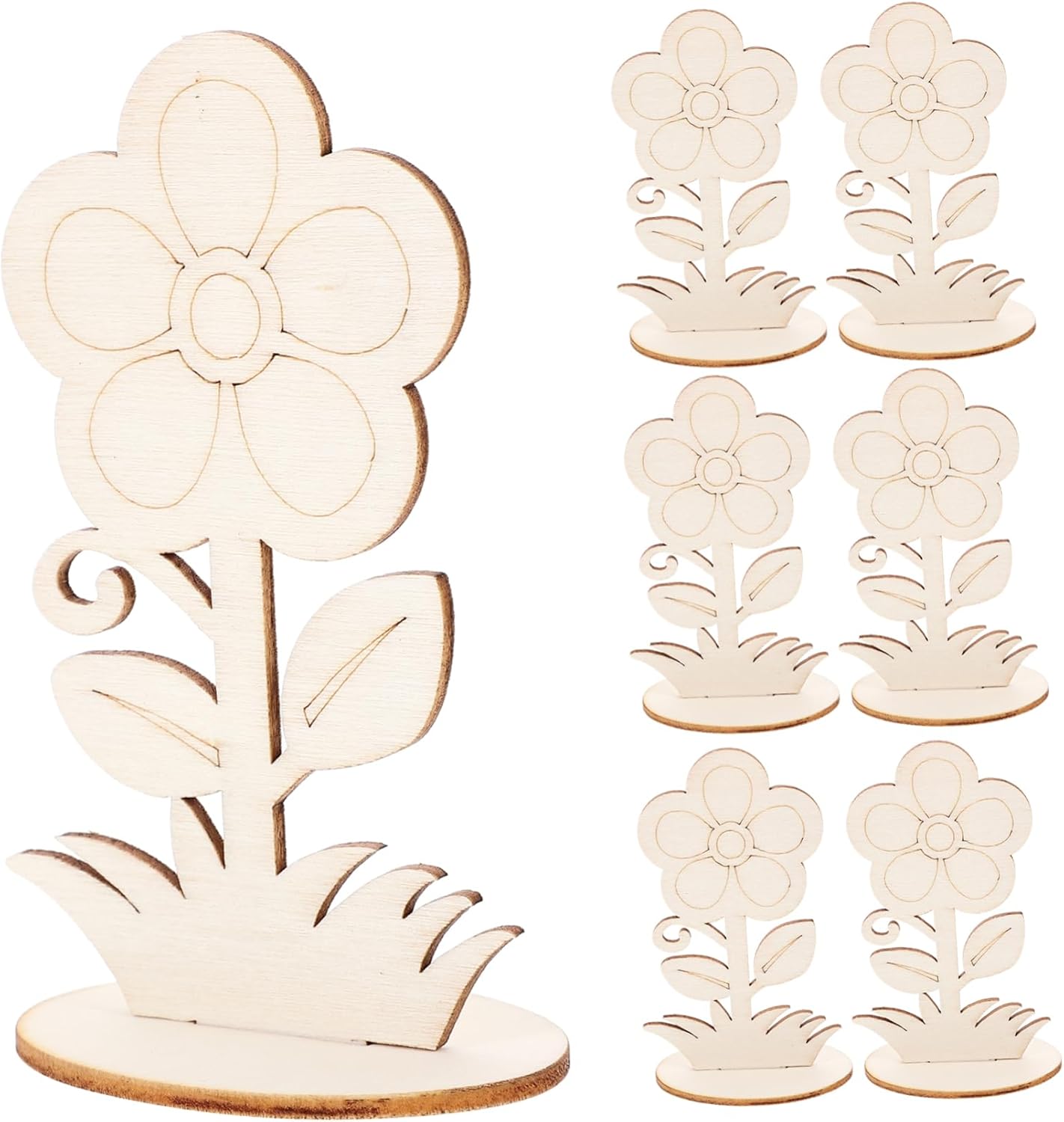 Unfinished Wooden Flower Cutouts &#x26; Crafts