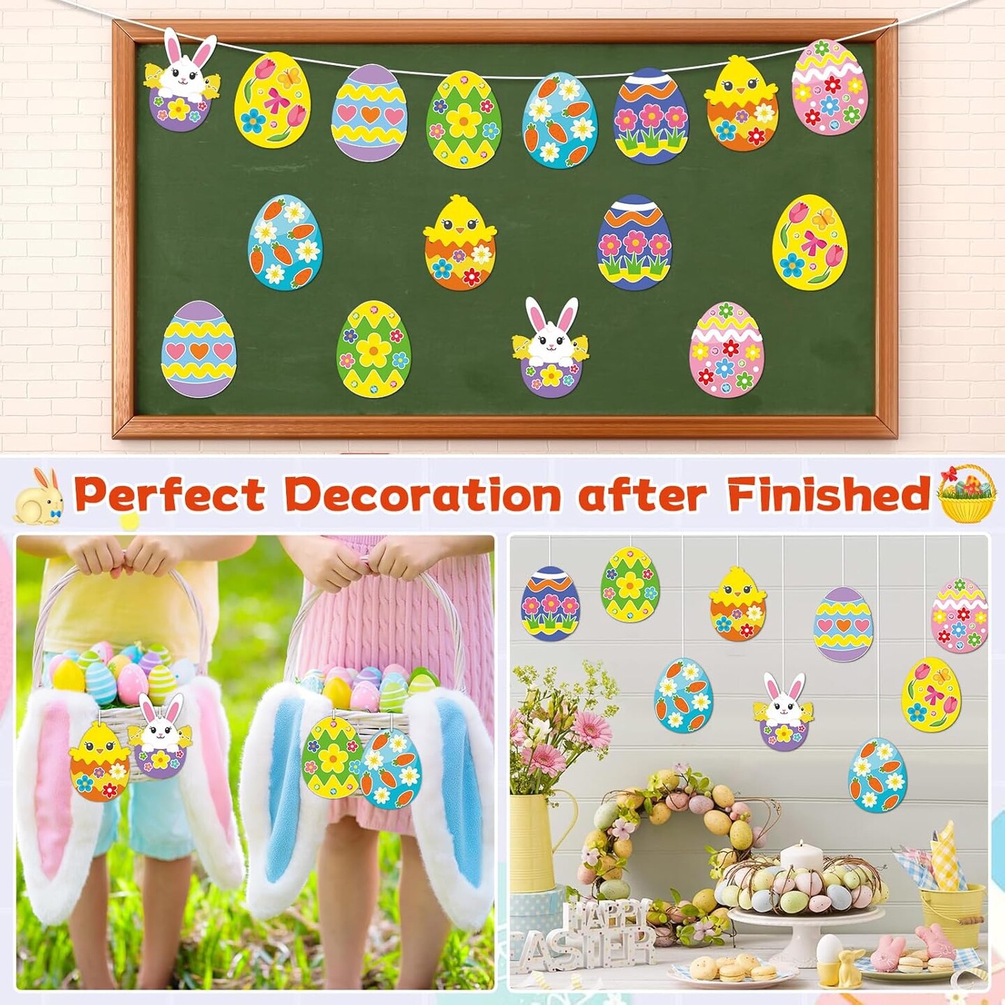 30 Pack Spring Tree Craft Kit DIY Flower Butterfly Bee Craft 3D Art Paper Crafts for Kids Toddler Easter Summer Stickers Game Activities
