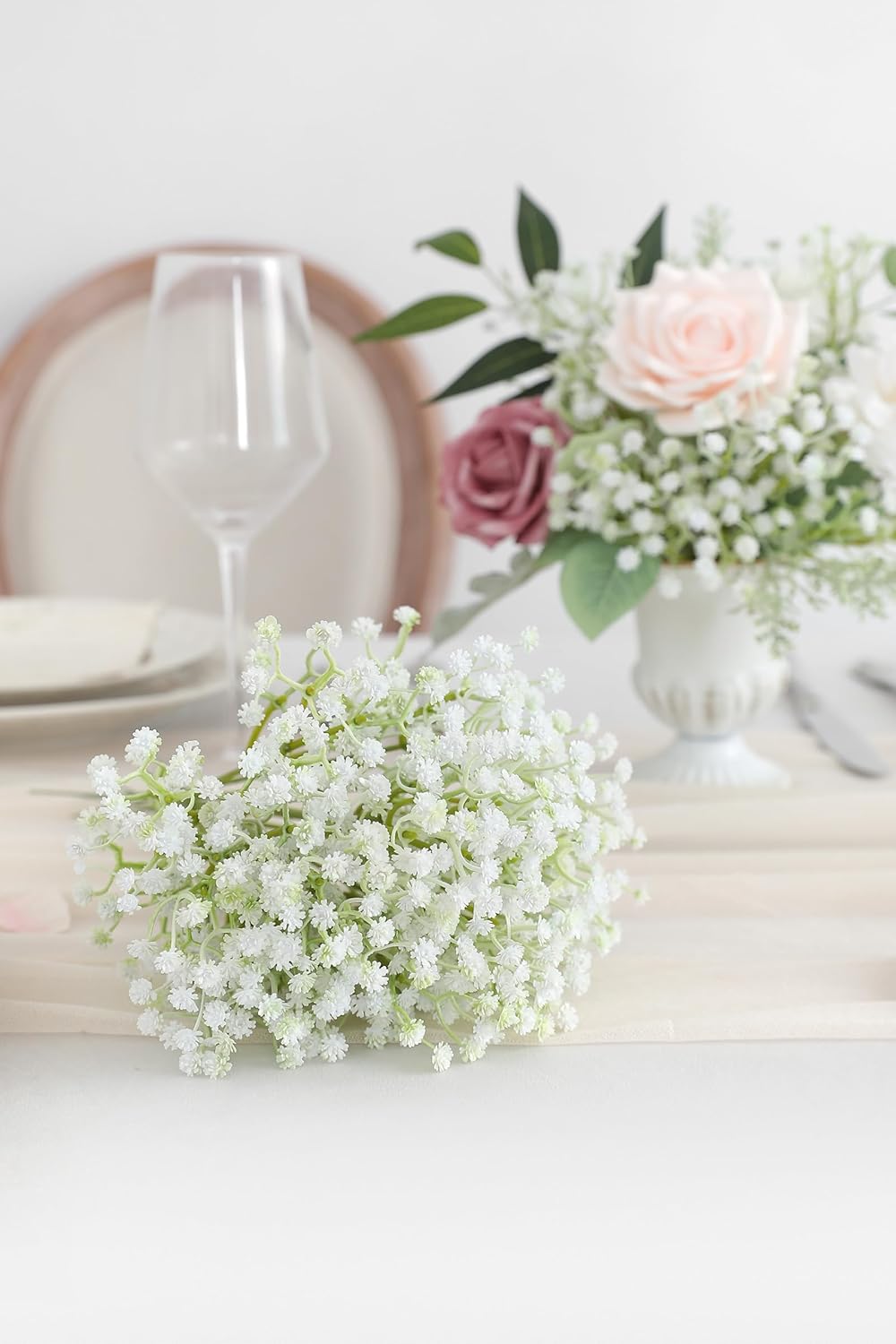 Babys Breath Artificial Flowers,30 Pcs White Gypsophila Greenery Sprays,Real Touch Flowers for Wedding Bouquets Centerpieces Floral Arrangements and Decorations