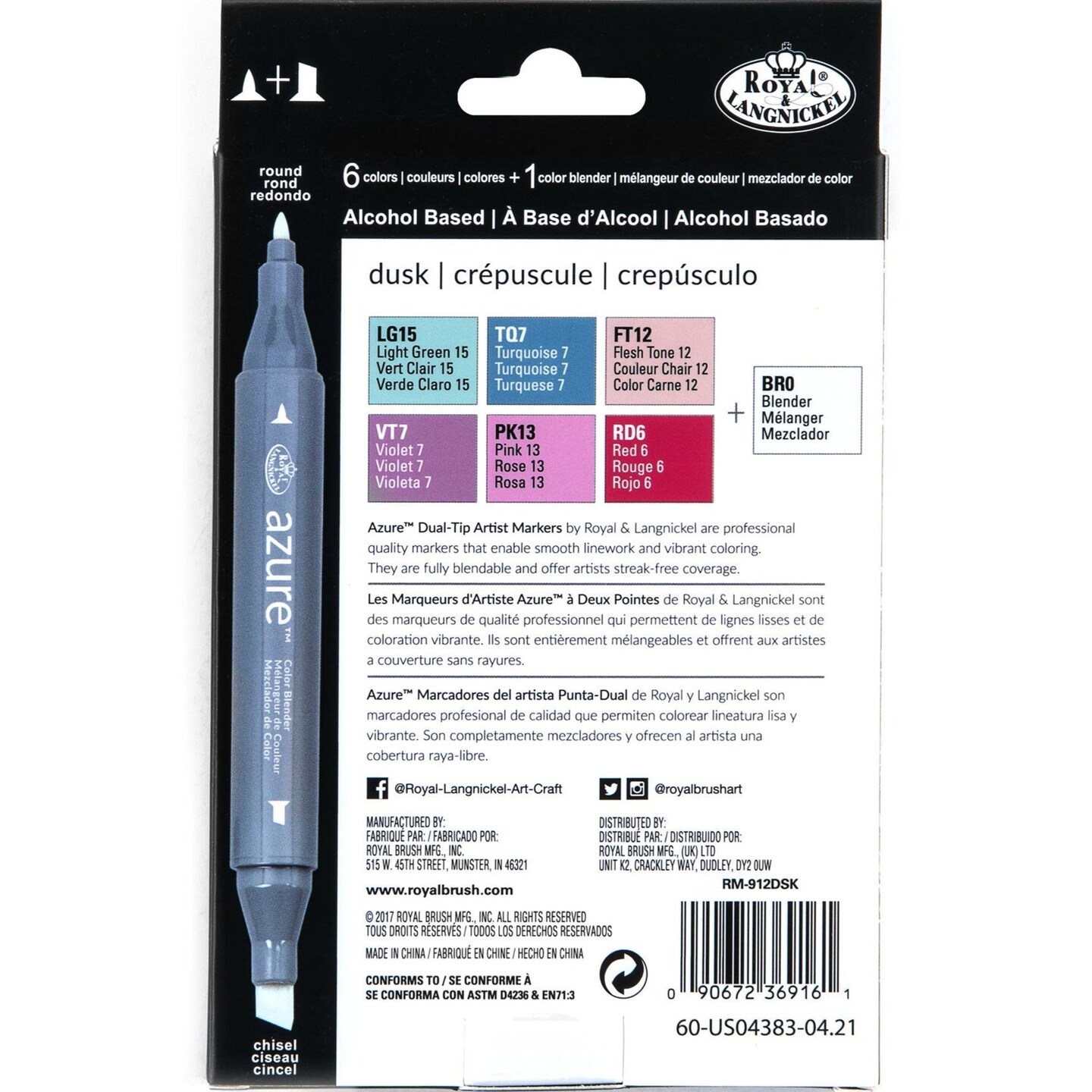 RM-912DSK | Azure&#x2122; 7pc Dusk Color Marker Set