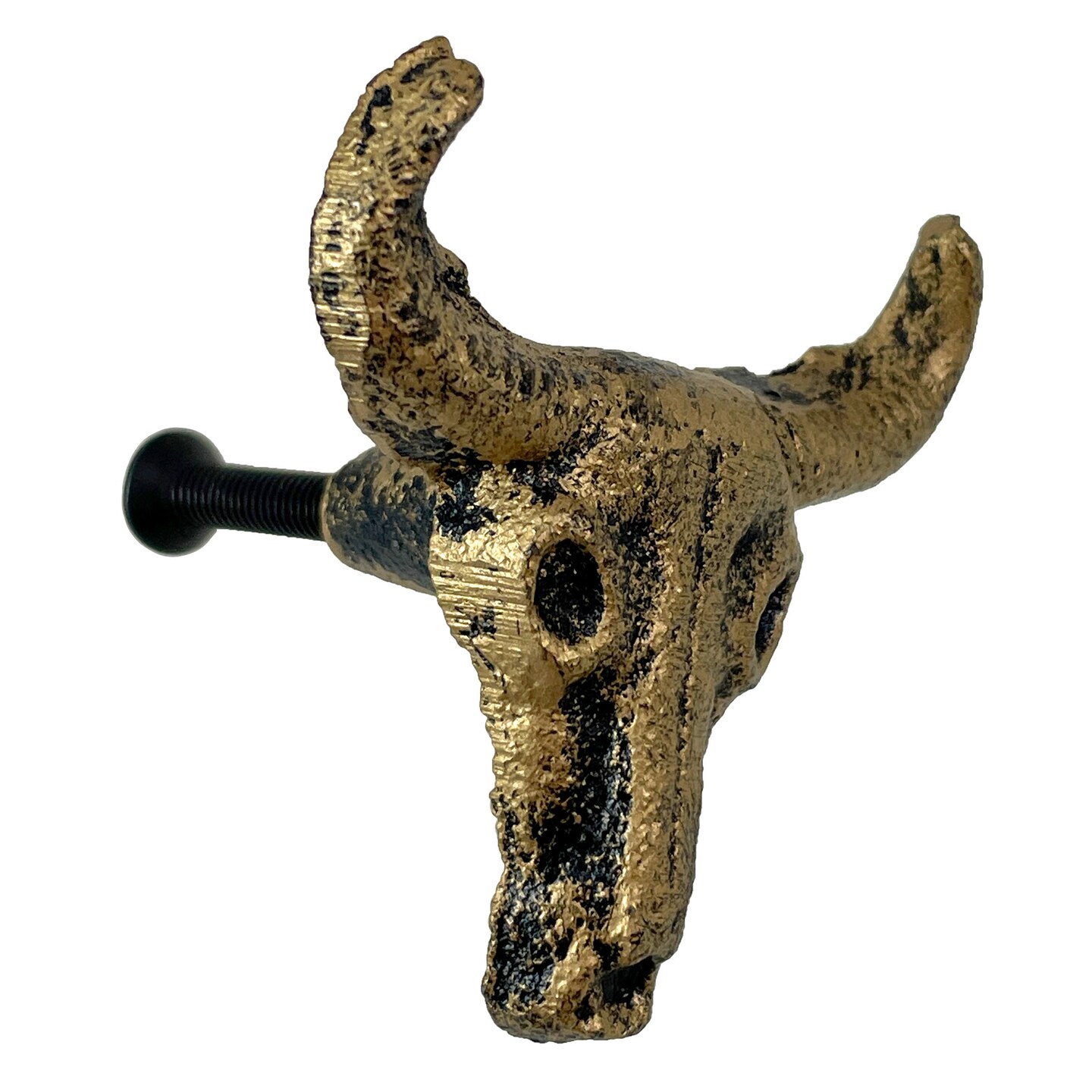 Rustic Cast Iron Western Steer Skull Drawer Pulls Home Cabinet Knobs - Set of 6