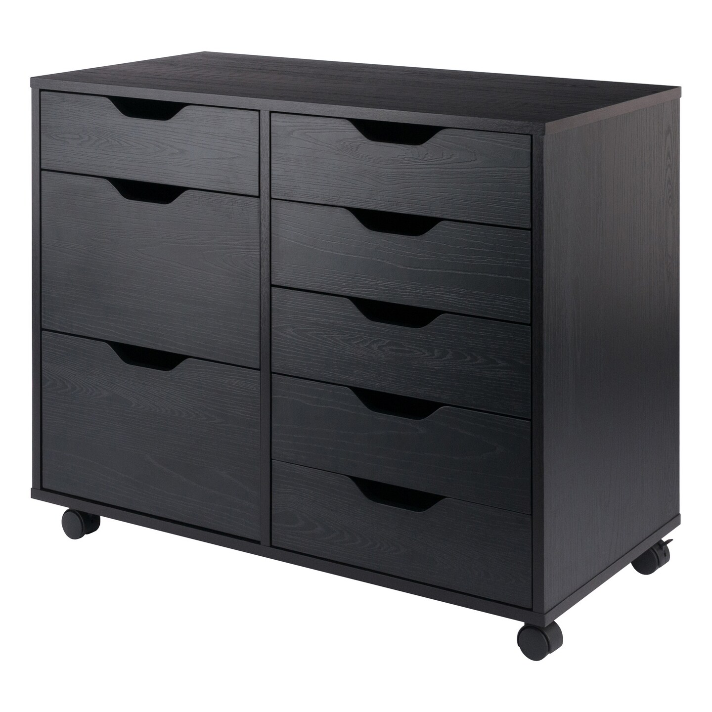Contemporary Home Living 6-Drawer Storage Mobile Cabinet Set - 32&#x22; - Black