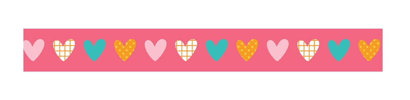 RIBB-Dollar Ribbon-Grid Hearts