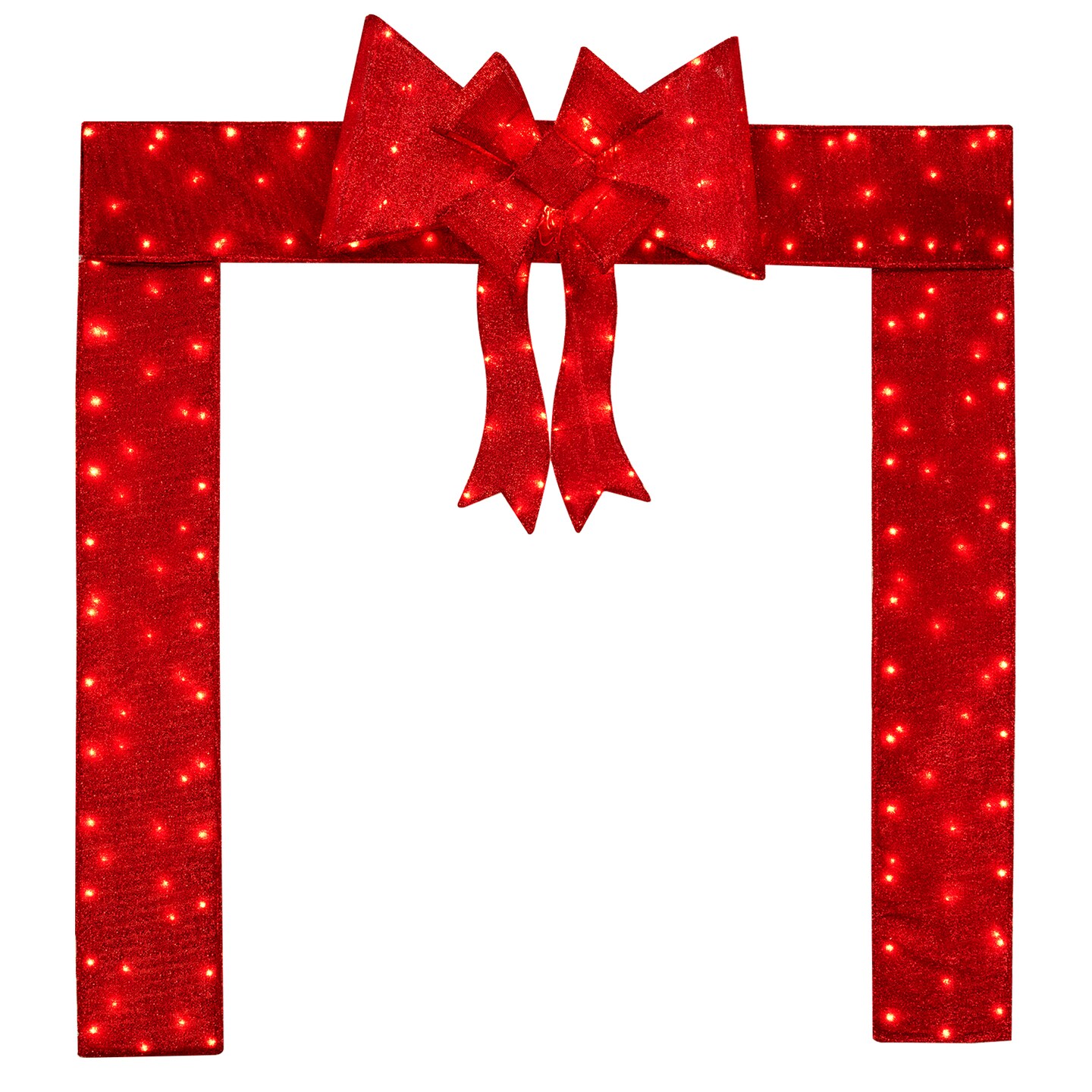 Pre-Lit LED Lighted Christmas Doorway Arch Festive Door Decoration with Bow