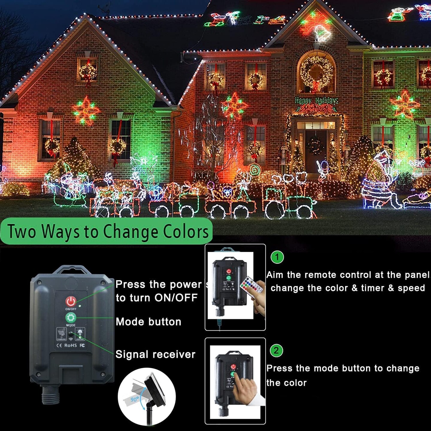 18 Colors 33FT Solar Rope Lights Outdoor Waterproof LED, Color Changing 100 LED Rope Lights Blue Green Pink Fairy String Tube Lights Remote Timer for Garden Fence Tree Party Christmas Holiday Decor