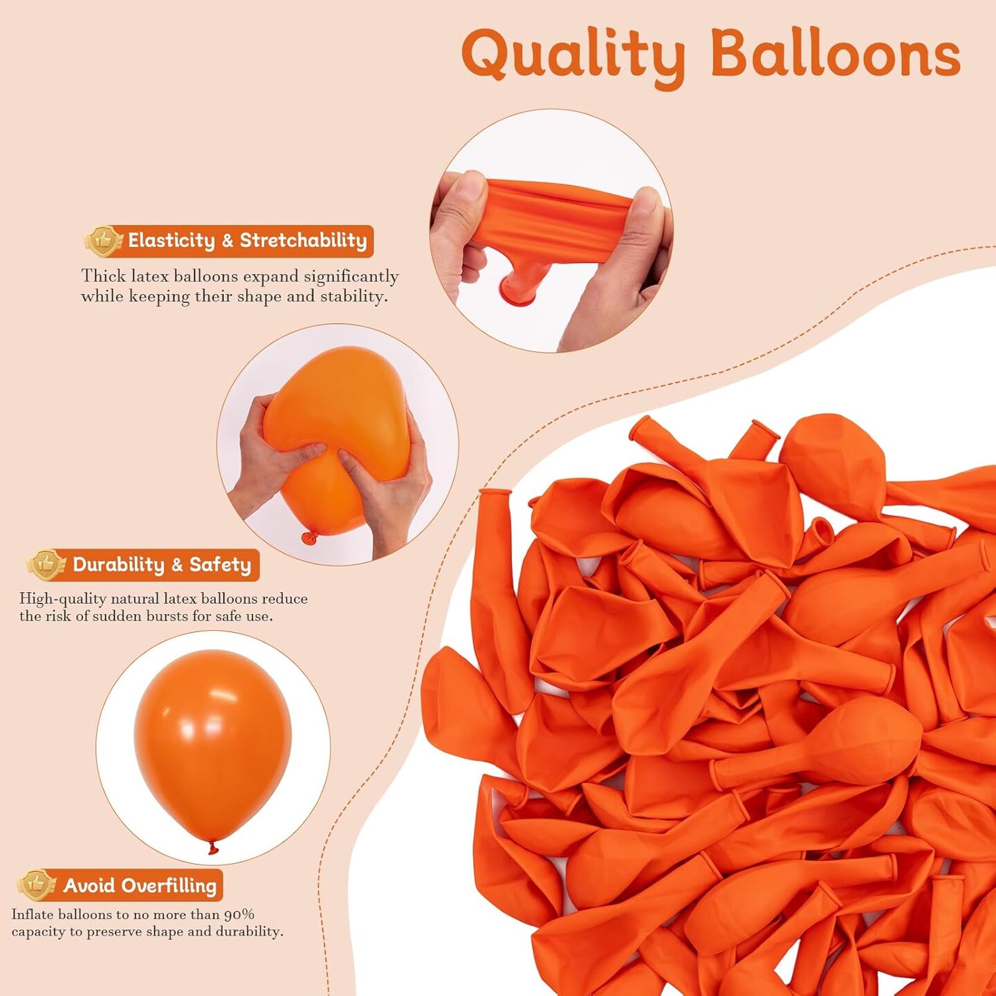 60 PCS Orange Balloons 12 Inch Latex Balloon (Orange) 12.6 x 7.9 x 0.45 inches