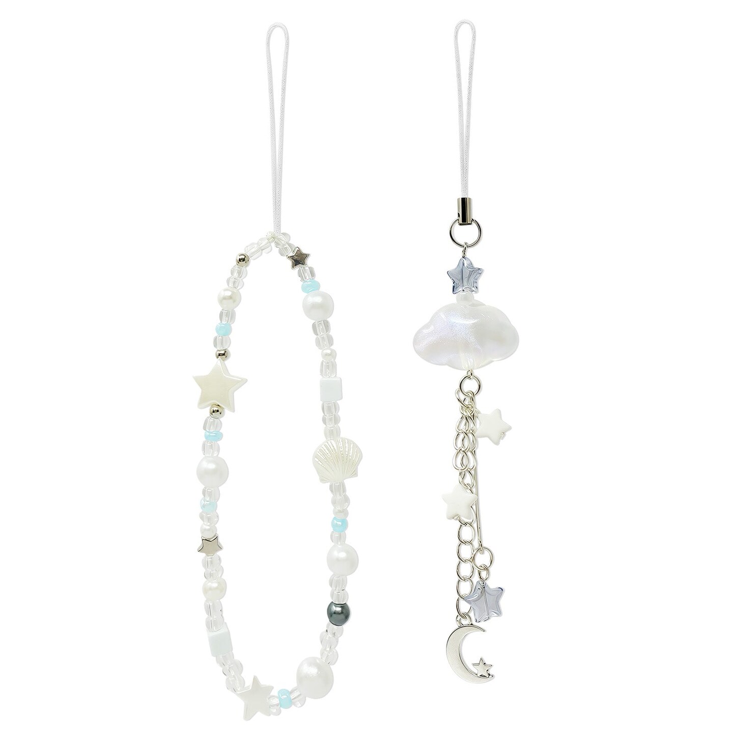 Wrapables Cute Aesthetic Y2K Cell Phone Charms, Accessories for Keychain Handbag Pendant (Set of 2), Ocean and Sky