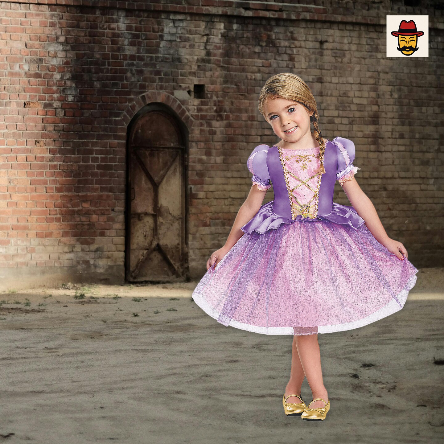 Girls Disney Rapunzel Costume, Purple Pink Dress Tulle Skirt Character Cameo