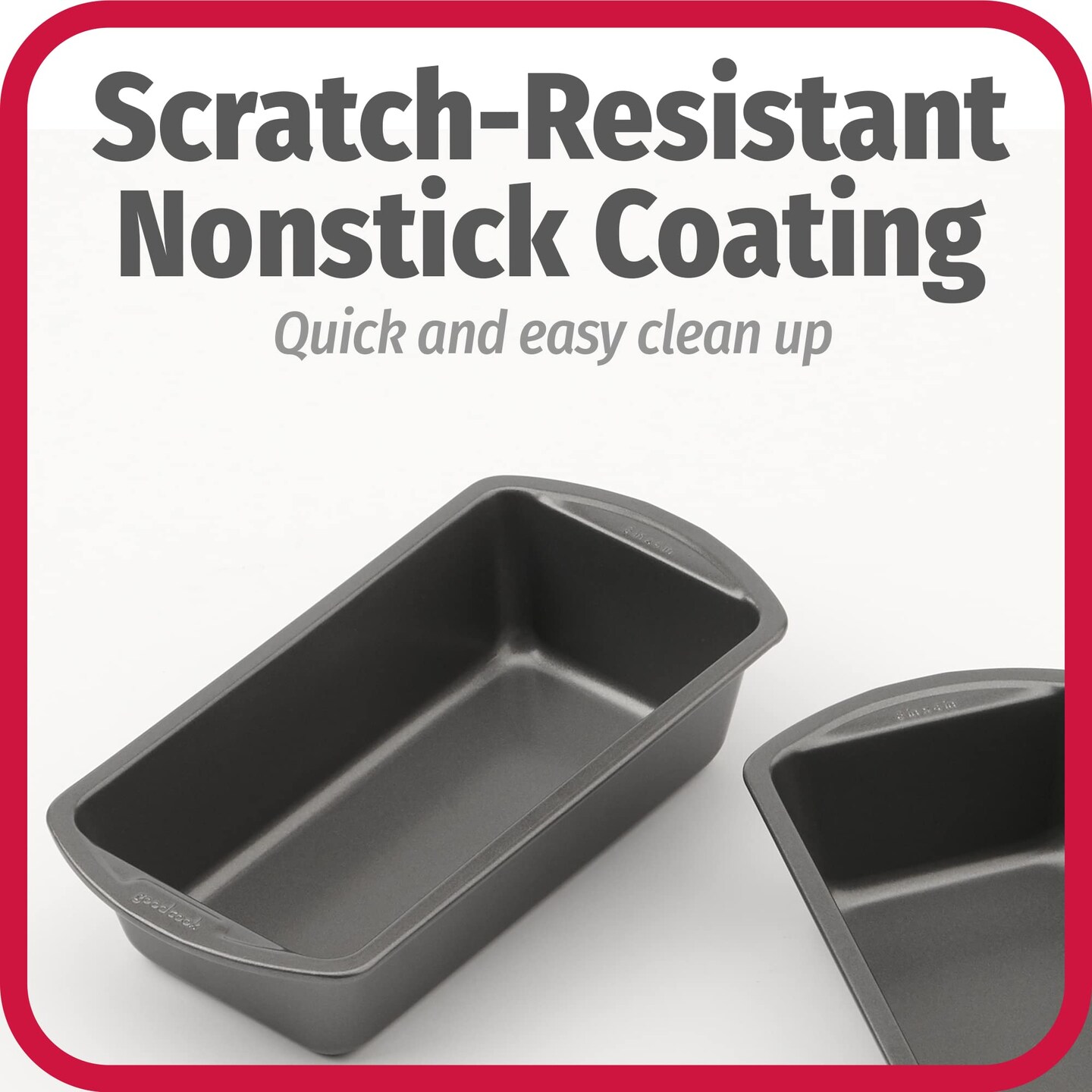 Nonstick Loaf Pan 8 x 4-Inch Heavy-Duty Steel Bakeware with Easy-Clean Non-Stick Coating, Oven & Dishwasher Safe Pan for Meatloaf Breads Lasagnas Casseroles & More, Set of 2, Gray